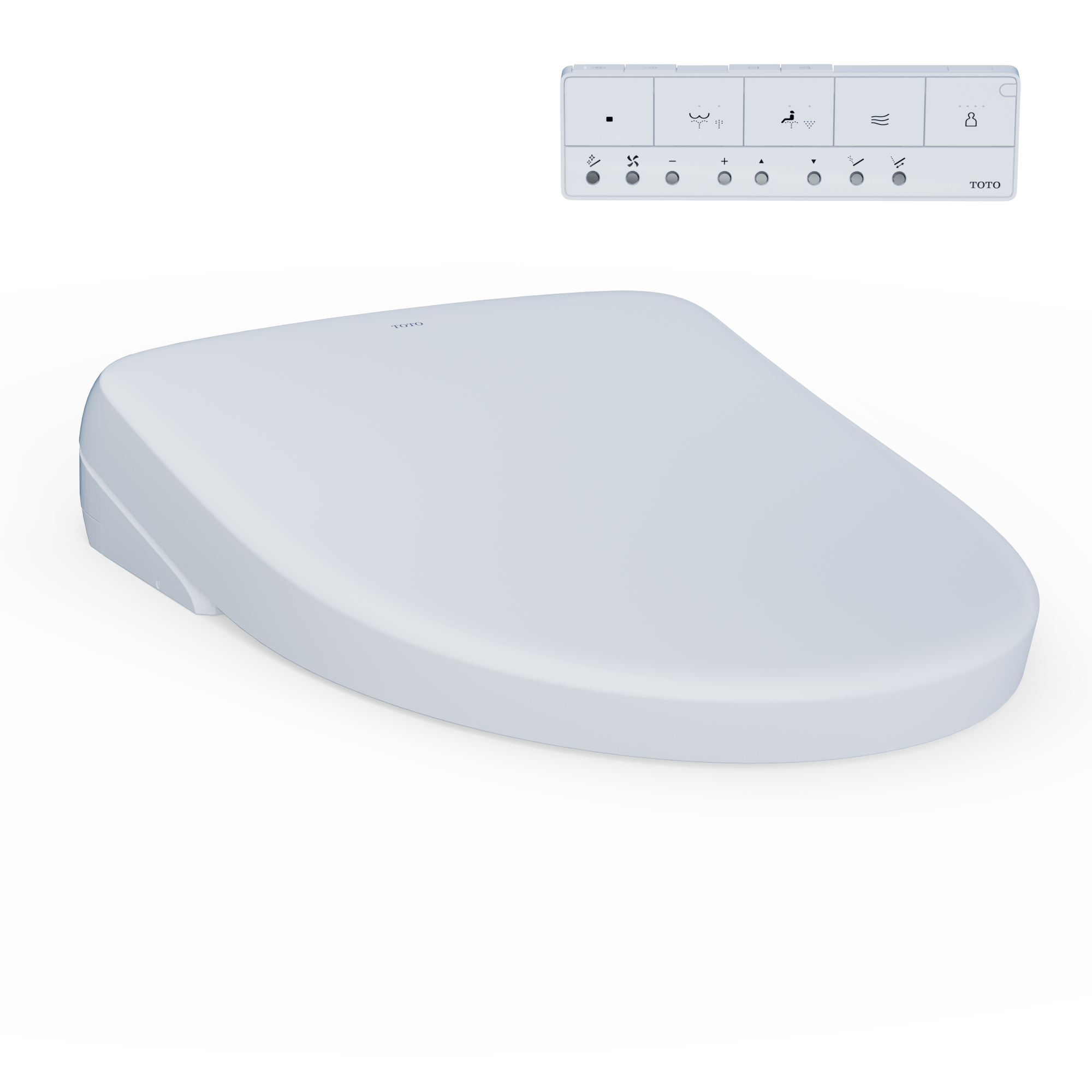 TOTO S7 WASHLET+ Electronic Bidet Toilet Seat with EWATER+ Bowl and Wand Cleaning and Contemporary Lid, Elongated, Cotton White, Plastic, SW4726AT40#01