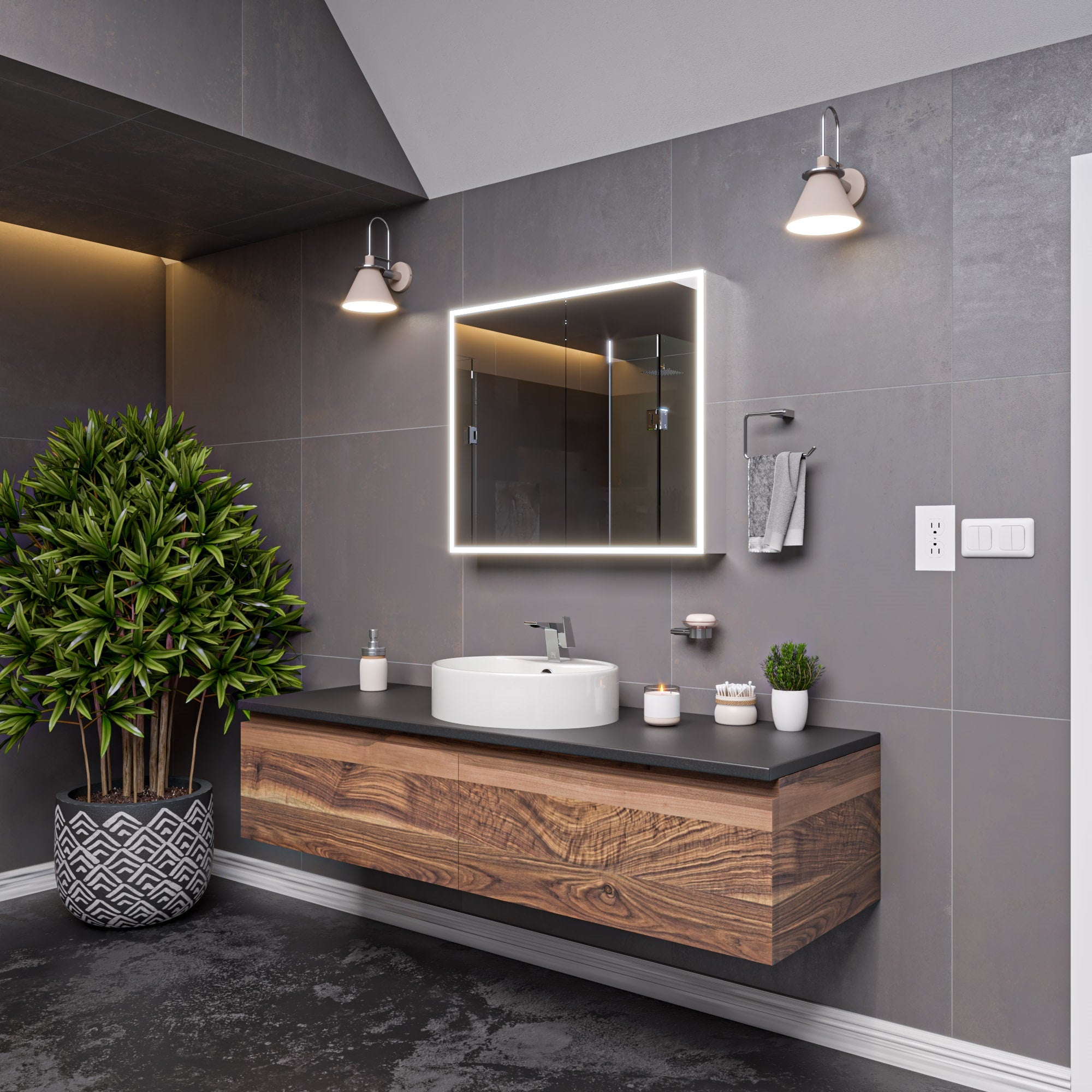 Alternate Image for ALFI brand Brass, AB9515-BN Brushed Nickel 6 Piece Matching Bathroom Accessory Set