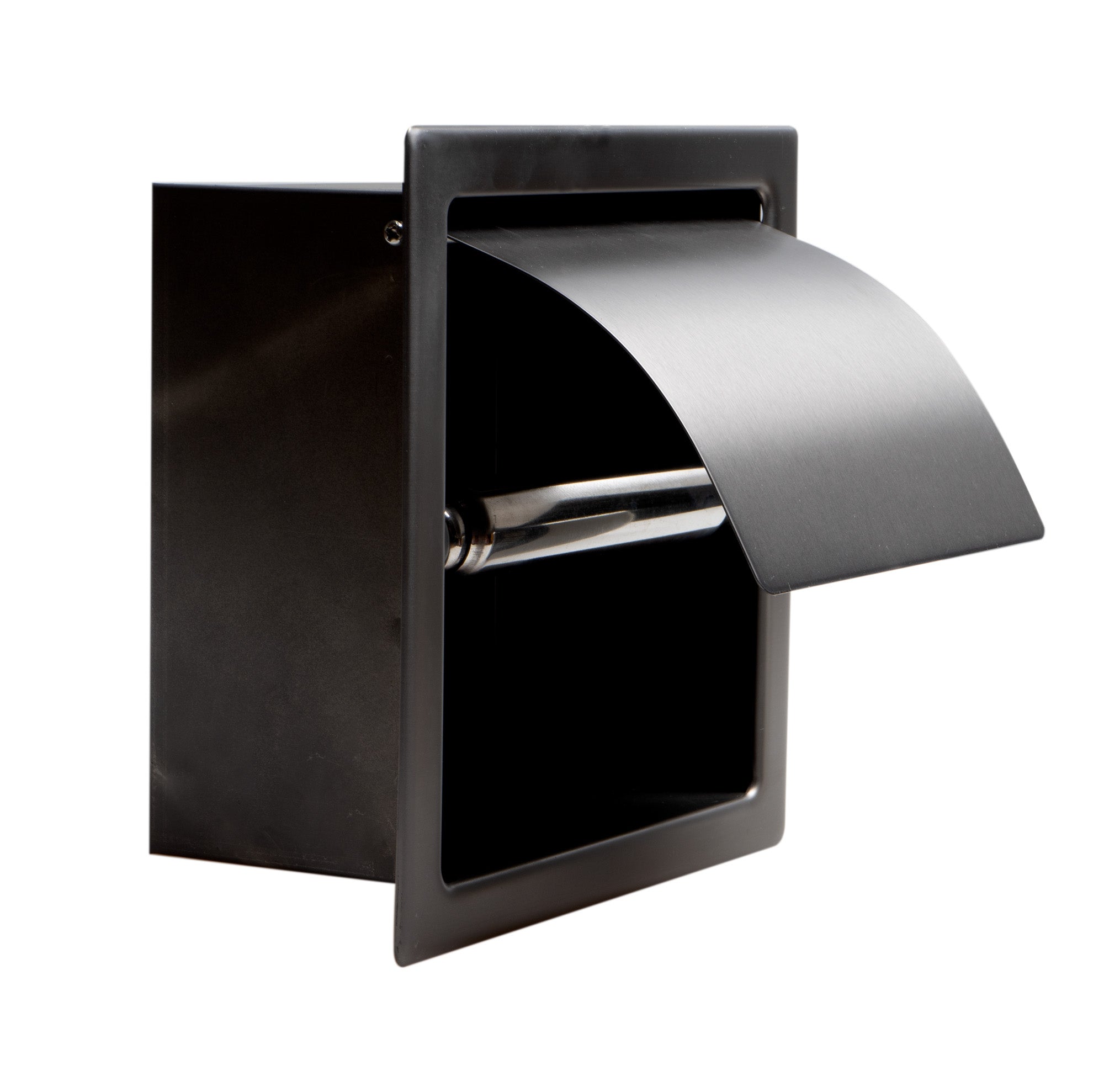 Alternate Image for ALFI brand ABTPP77-BB PVD Brushed Black Stainless Steel Recessed Toilet Paper Holder with Cover