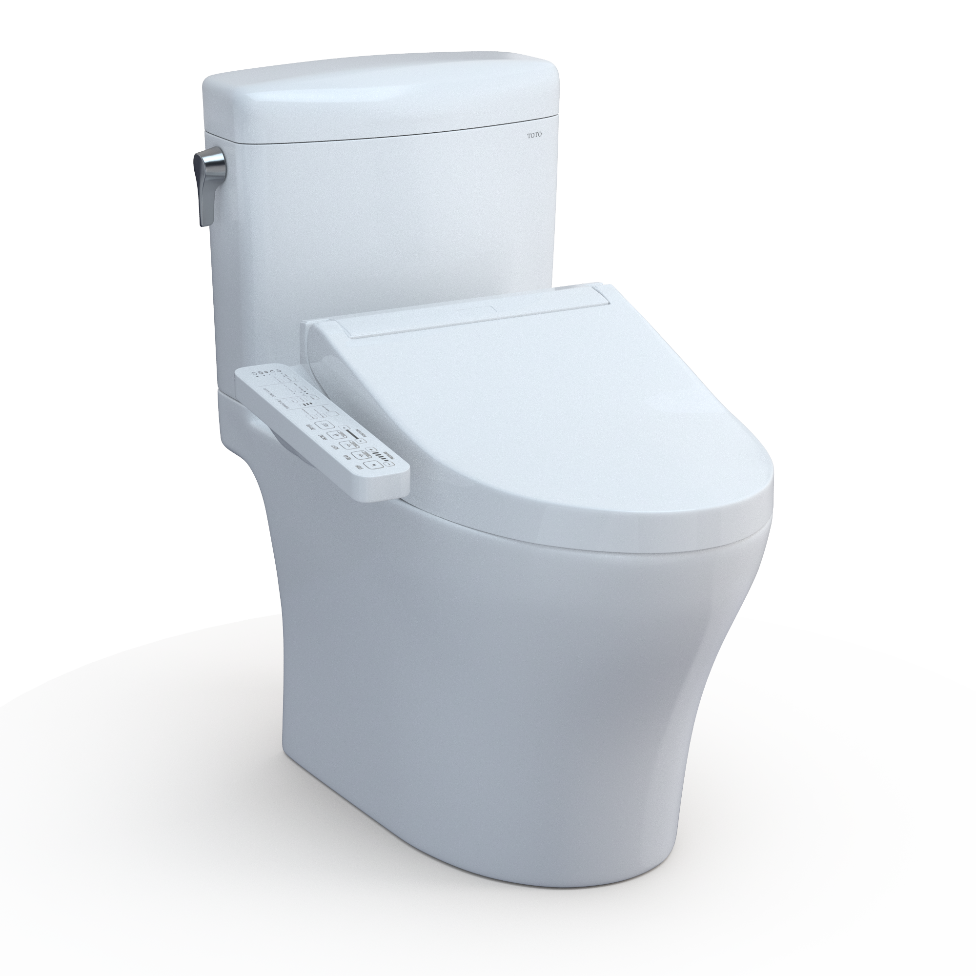 TOTO WASHLET+ Aquia IV Cube Two-Piece Elongated Dual Flush 1.28 and 0.9 GPF Toilet with C2 Bidet Seat, Cotton White, Vitreous China|Plastic, MW4363074CEMFGN#01
