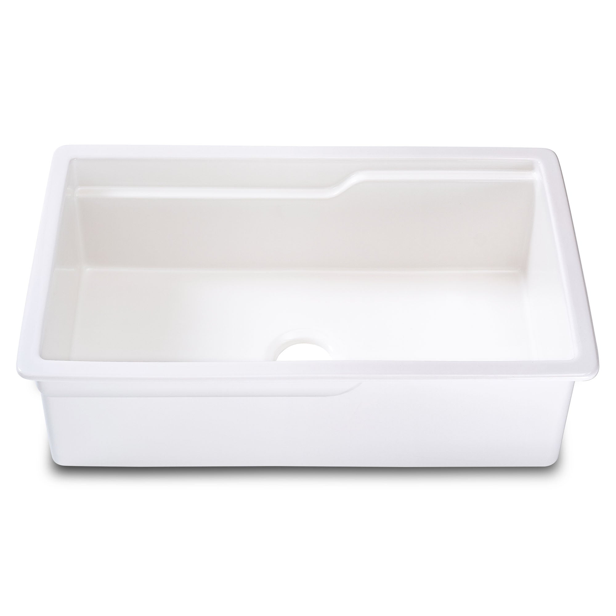 ALFI brand 32 fireclay workstation farmhouse step rim sink white product image