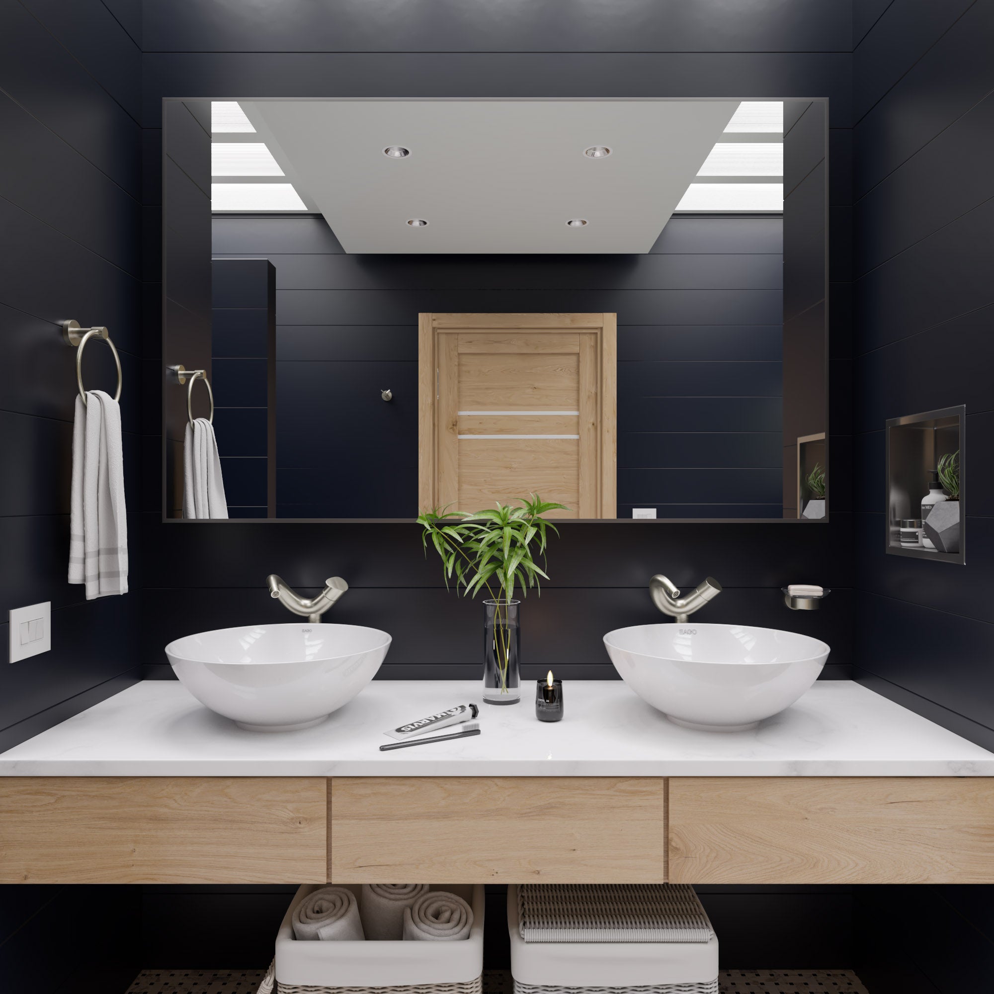 Alternate Image for ALFI brand ABN1212-BSS 12 x 12 Brushed Stainless Steel Square Single Shelf Bath Shower Niche, 20 Gauge