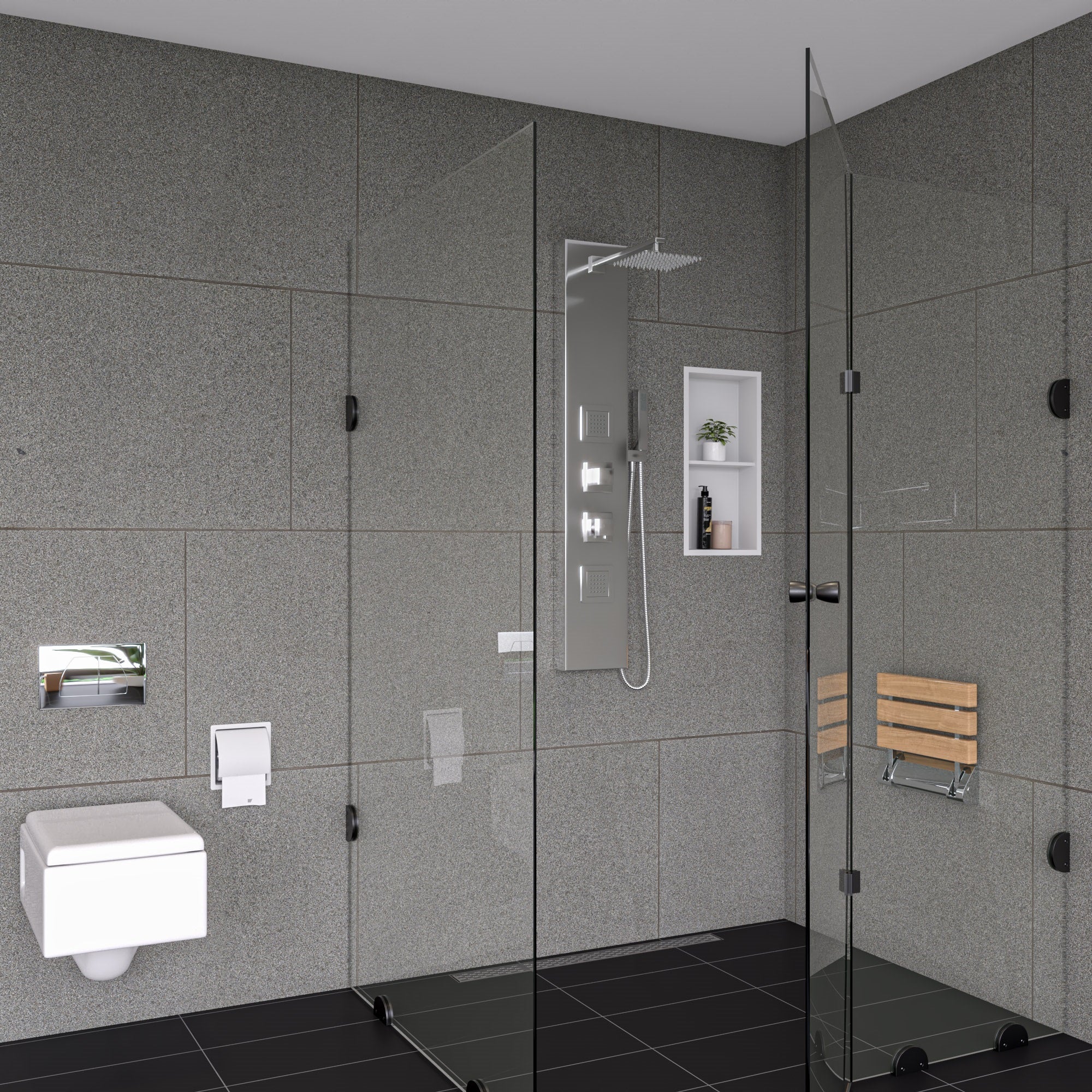 Alternate Image for ALFI brand ABTPC77-W White Matte Stainless Steel Recessed Toilet Paper Holder with Cover