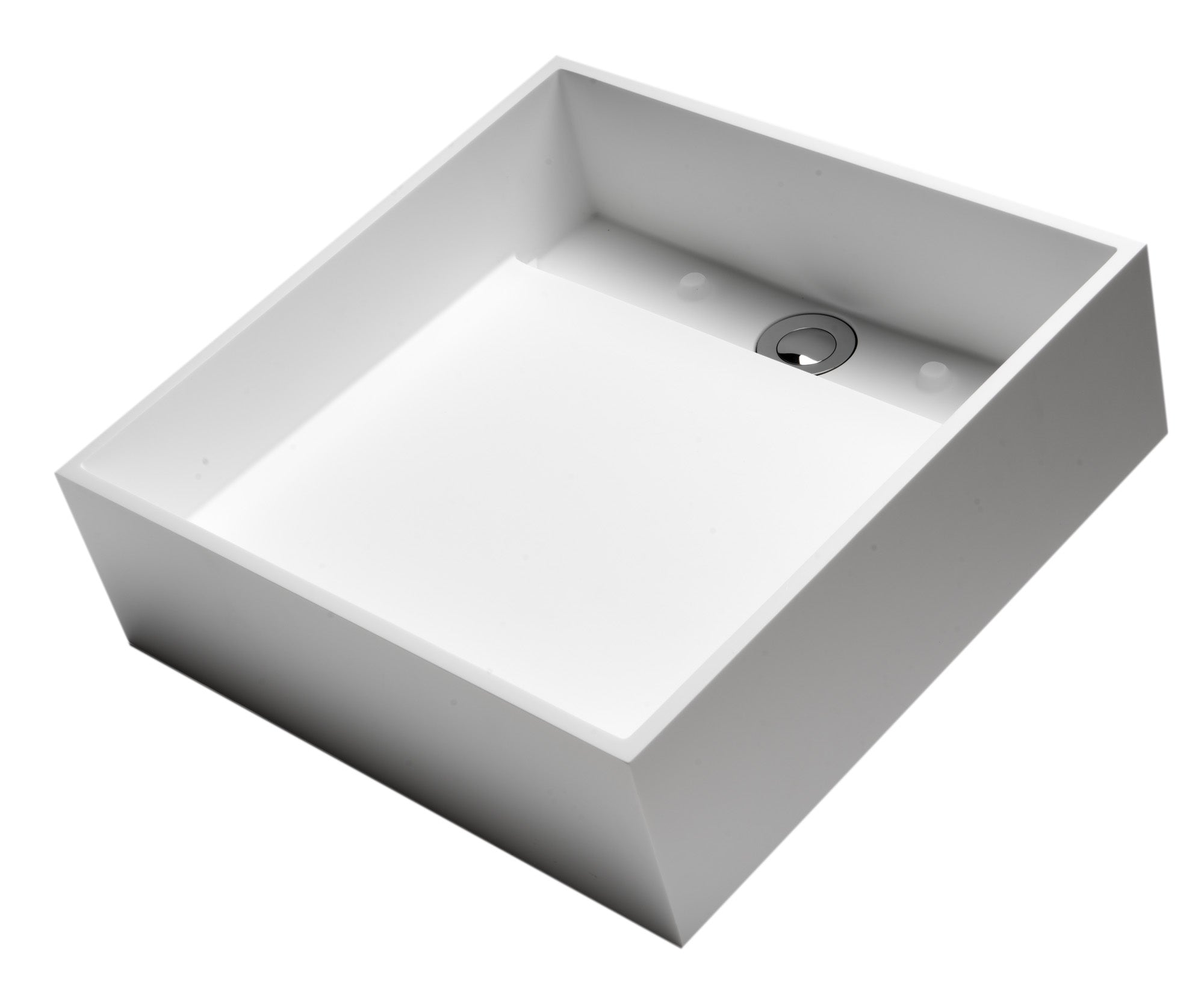 Alternate Image for ALFI brand 15.13" x 15.13" Square Above Mount Resin Bathroom Sink, White Matte, No Faucet Hole, ABRS14S