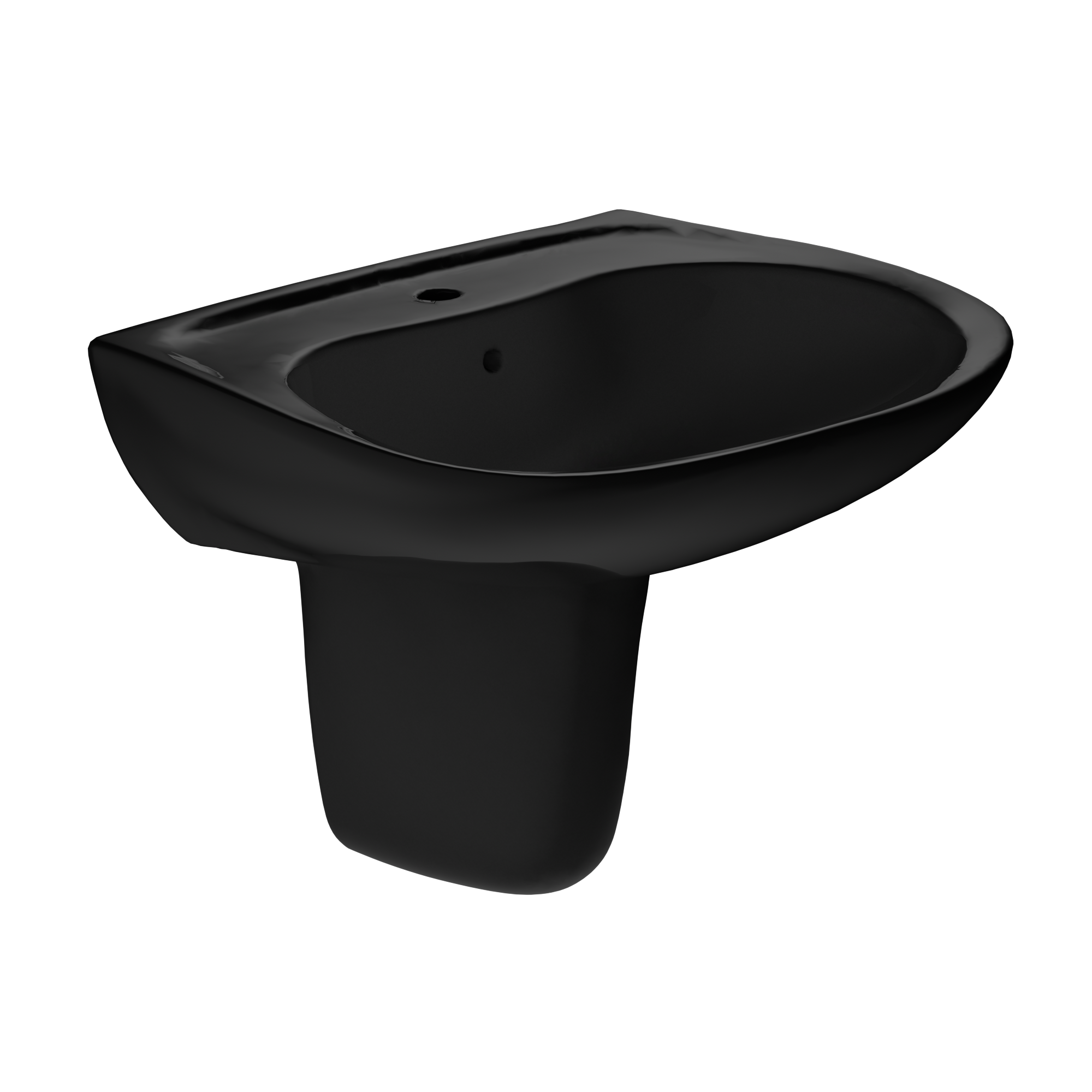 Alternate Image for TOTO Prominence Oval Wall-Mount Bathroom Sink and Shroud for Single Hole Faucets, Ebony, Vitreous China, LHT242#51