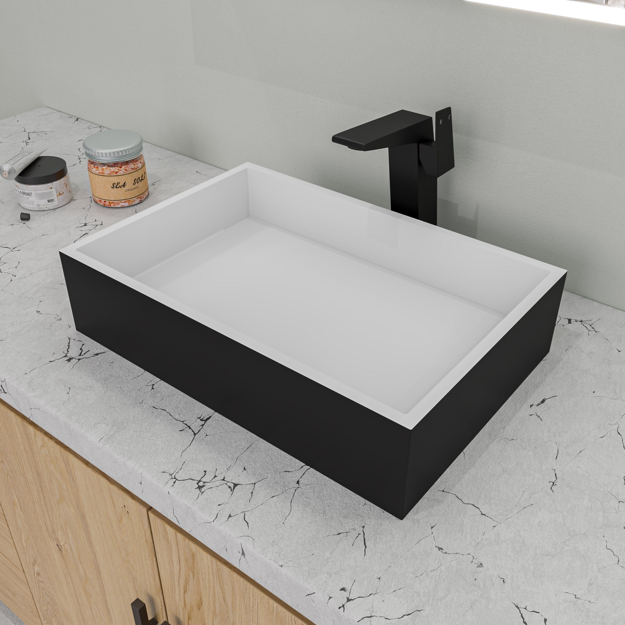 Alternate Image for ALFI brand 1.2 GPM Lever Straight Spout Bathroom Faucet, Modern, Black Matte, AB1475-BM