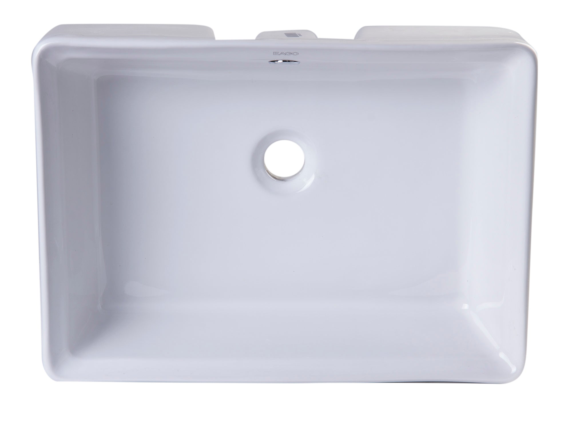 Alternate Image for Eago 19.63" x 14.13" Rectangle Above Mount Porcelain Bathroom Sink, White, No Faucet Hole, BA131