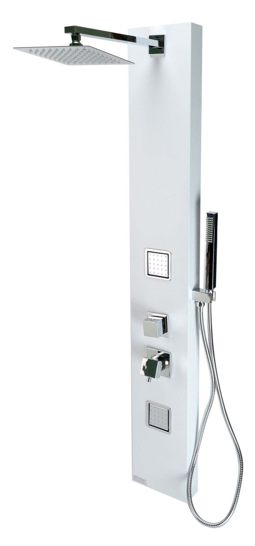Alternate Image for ALFI brand ABSP60W White Aluminum Shower Panel with 2 Body Sprays and Rain Shower Head