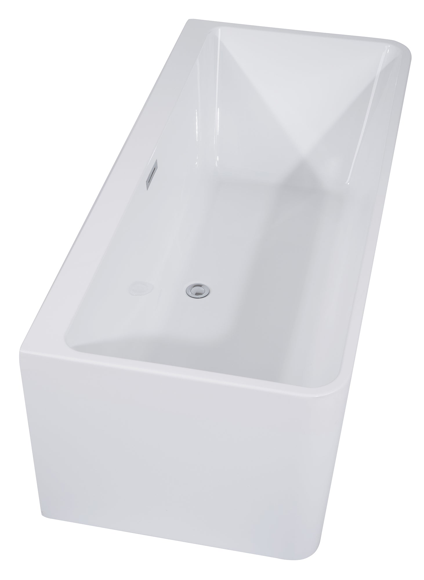 Alternate Image for ALFI brand 59" Acrylic Free Standing Rectangle Soaking Bathtub, White, AB8858