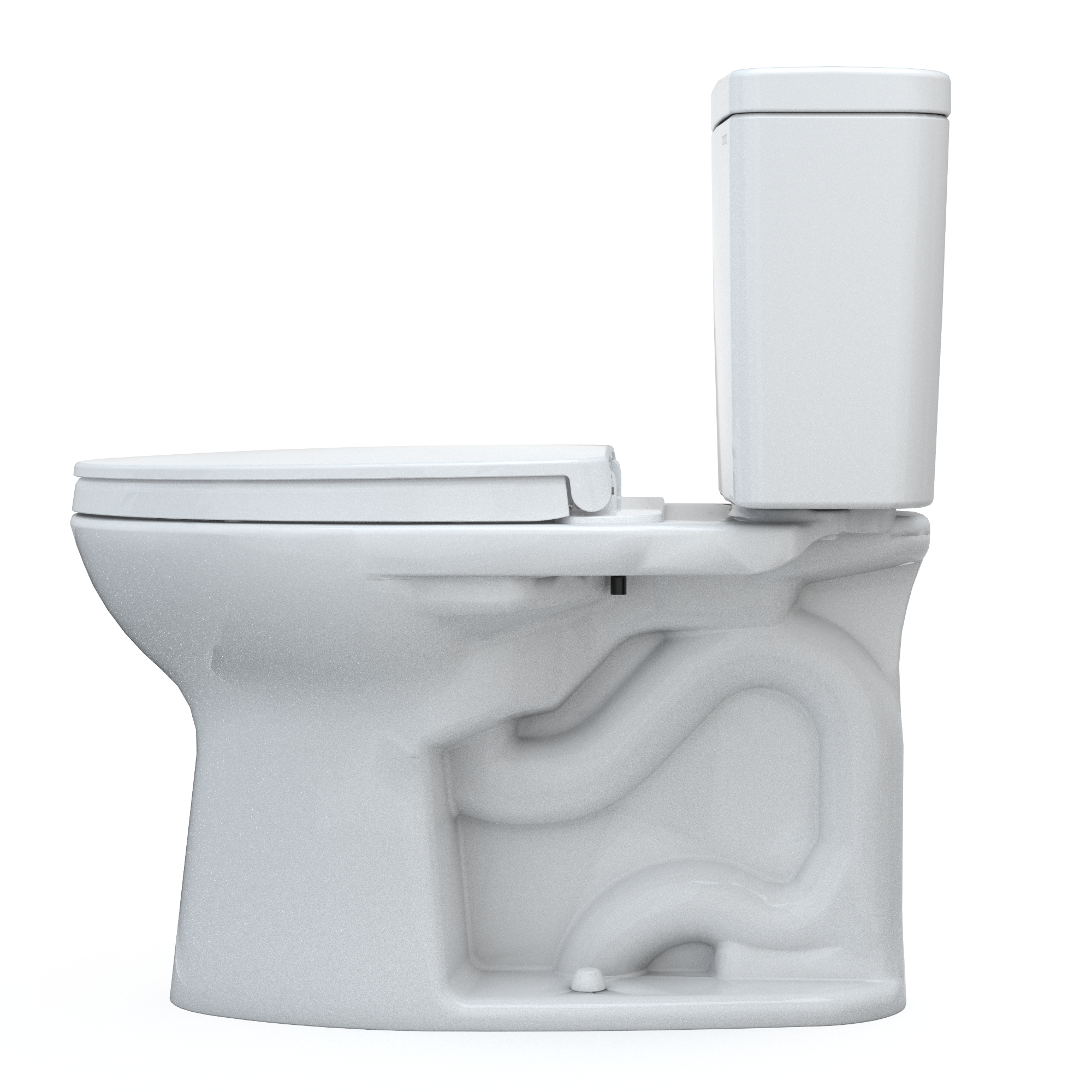 Alternate Image for TOTO Drake Two-Piece Elongated 1.28 GPF TORNADO FLUSH Toilet with CEFIONTECT and SoftClose Seat, WASHLET+ Ready, Cotton White, Vitreous China, MS776124CEG#01