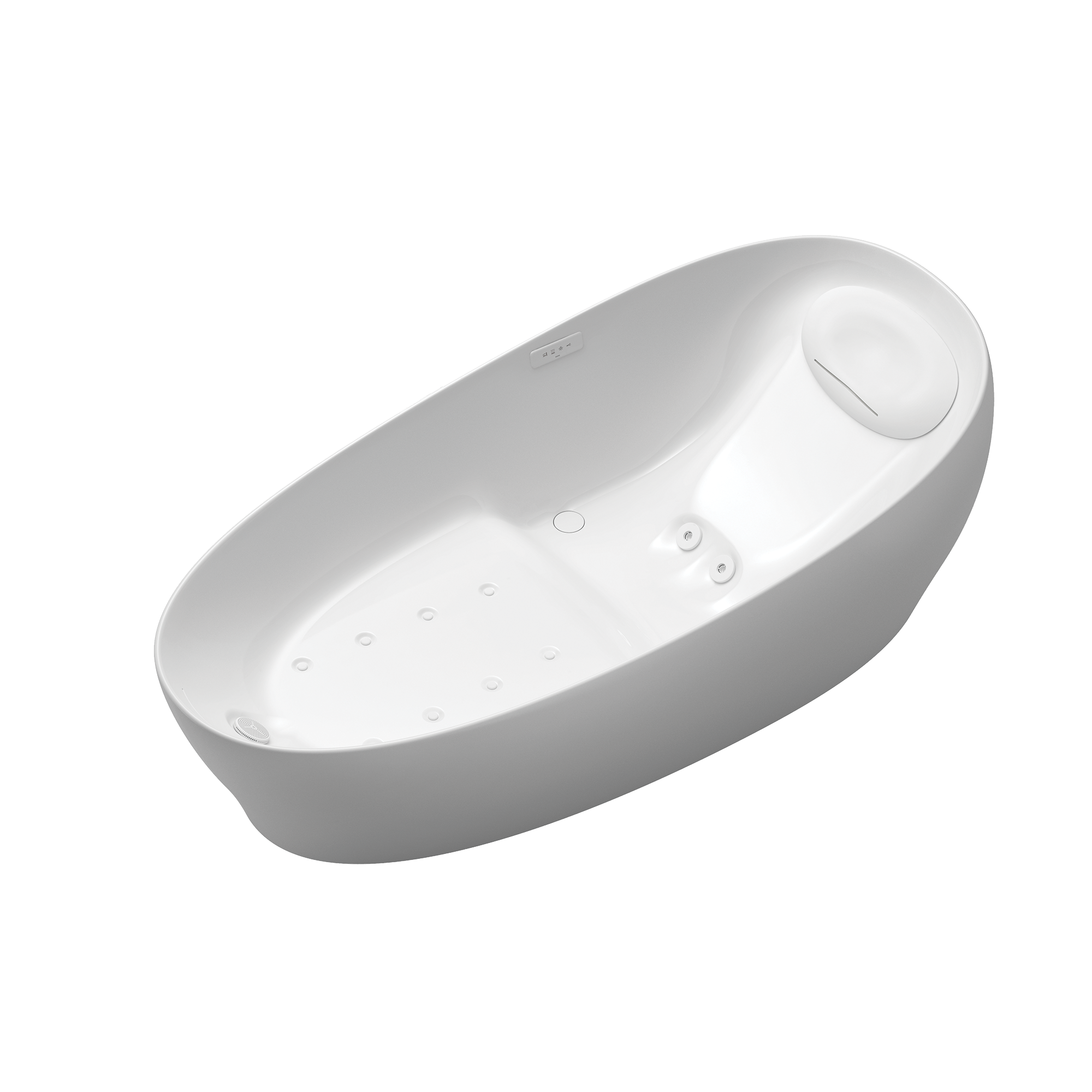 Toto 87" Galaline Reinforced Marble Flotation Bathtub with Zero Dimension and Hydrohands, Gloss White, PJYD2200PWEU#GW