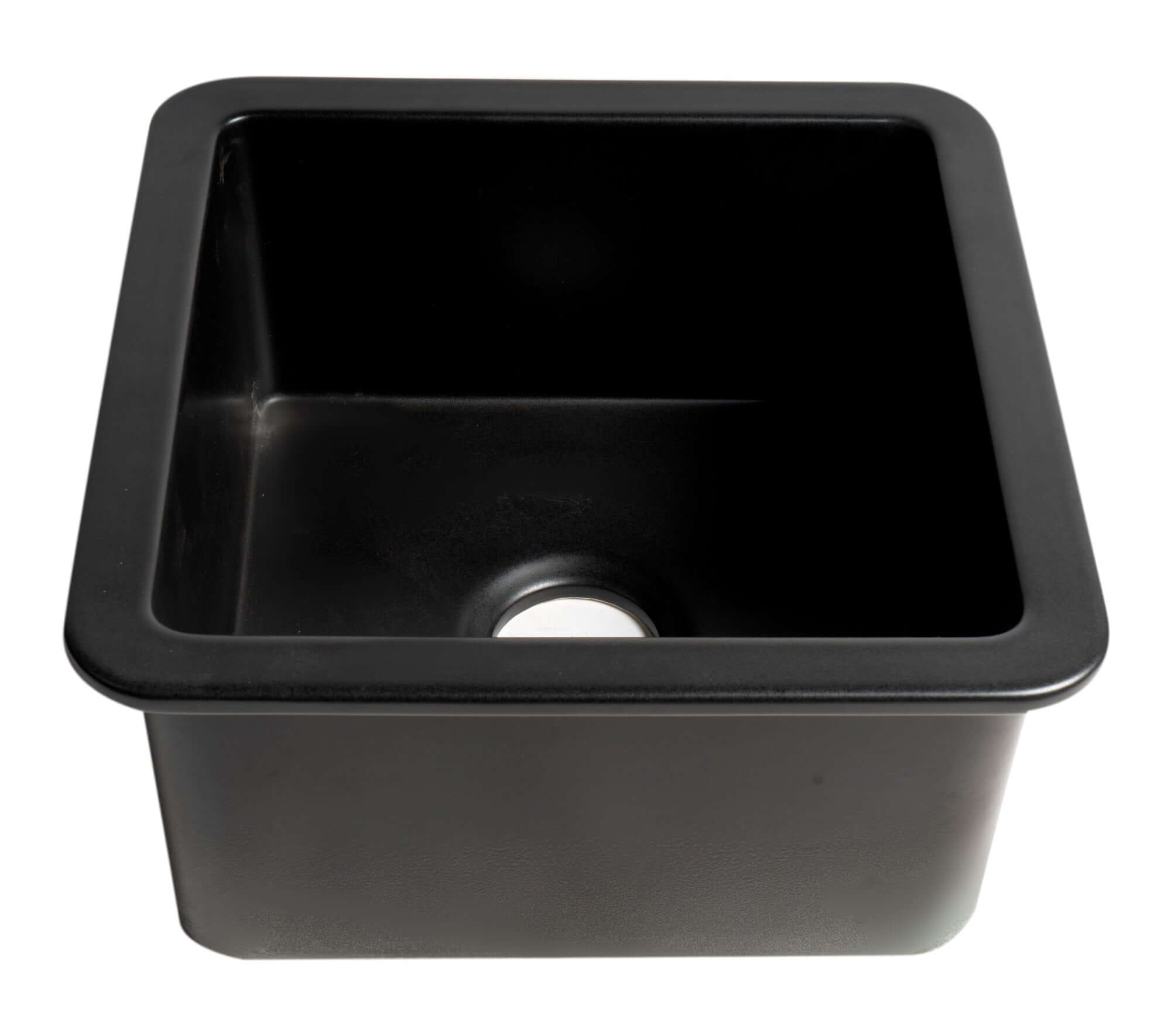 Alternate Image for ALFI brand 18" Square Fireclay Bar/Prep Sink, Black Matte, ABF1818S-BM