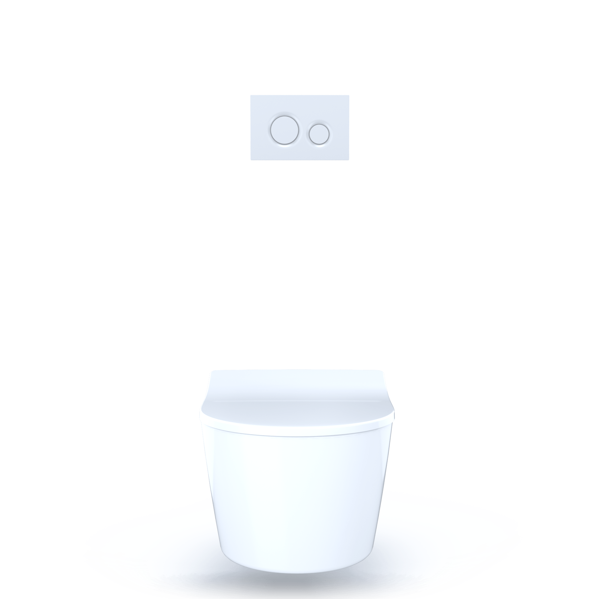 Alternate Image for TOTO RP Wall-Hung D-Shape Toilet and DuoFit In-Wall 1.28 and 0.9 GPF Dual-Flush Tank System with Copper Supply, White Matte, Vitreous China|Steel|Plastic, CWT447247CMFG#WH