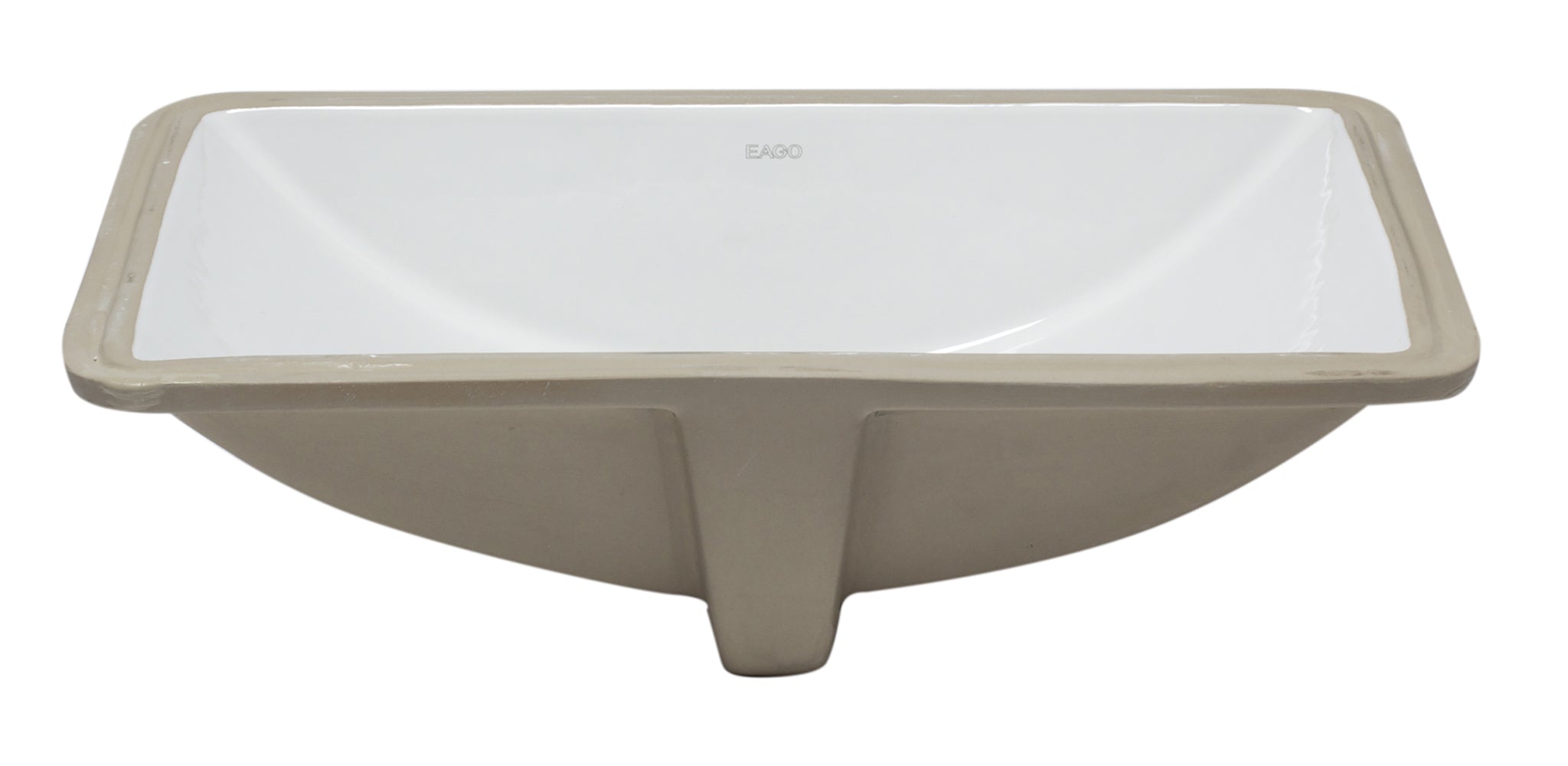 Alternate Image for Eago 22" x 15" Rectangle Under Mount Porcelain Bathroom Sink, White, No Faucet Hole, BC227