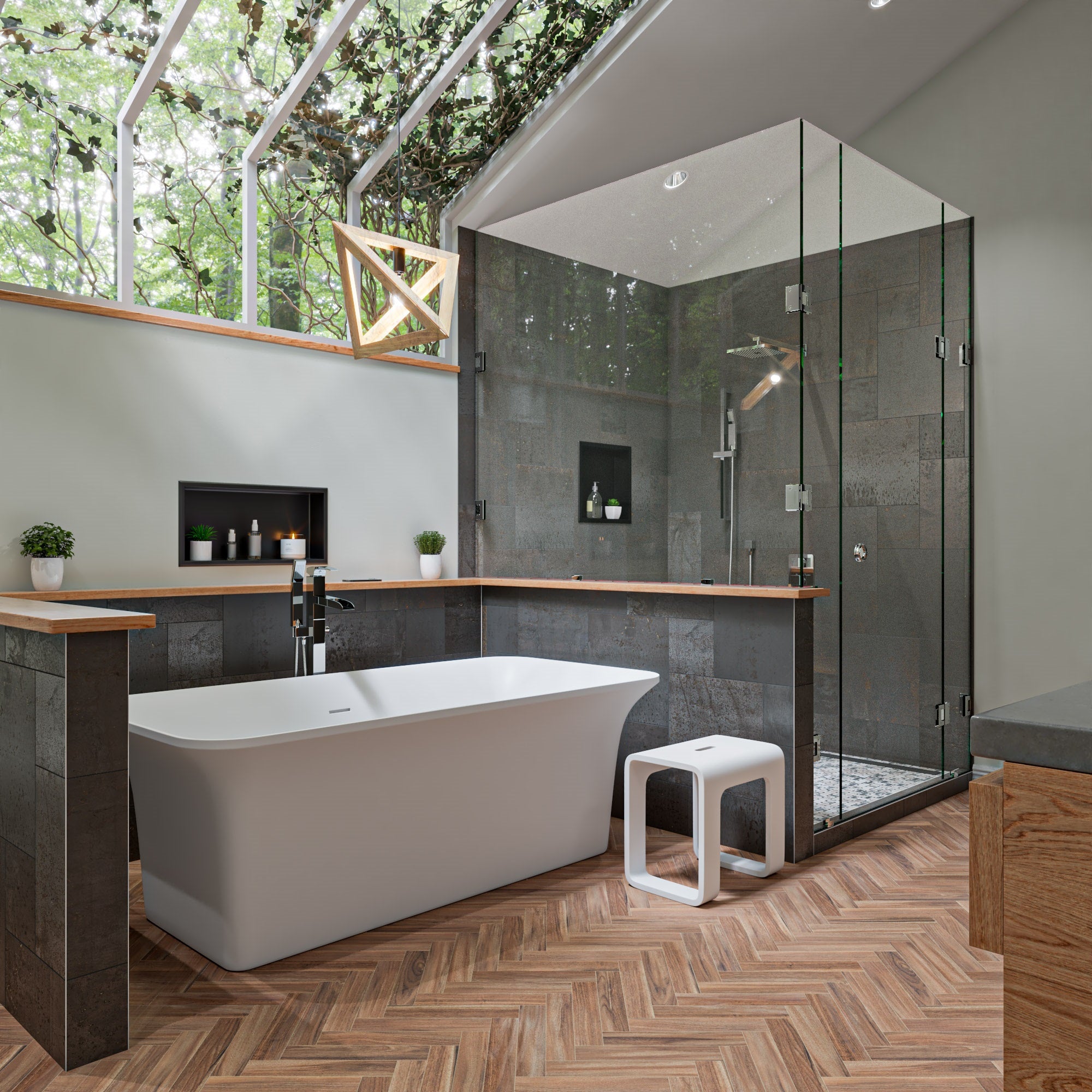 Alternate Image for ALFI brand ABLD59B-BM 59" Black Matte Stainless Steel Linear Shower Drain with Solid Cover