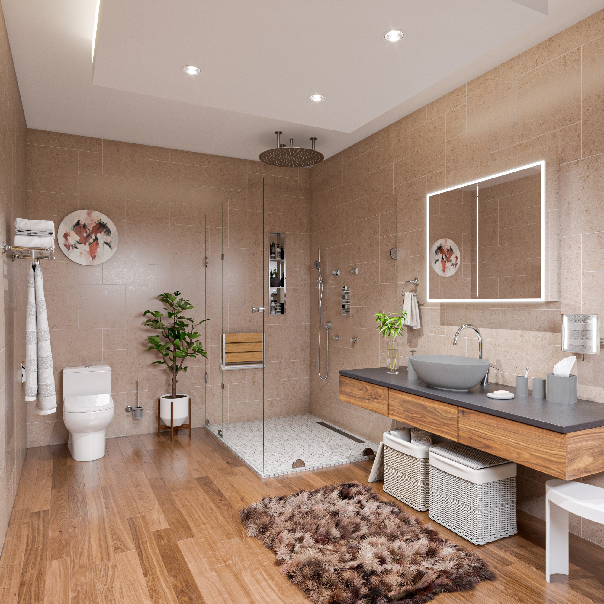 Alternate Image for ALFI brand AB4001-PC Polished Chrome Concealed 3-Way Thermostatic Valve Shower Mixer Round Knobs, Brass