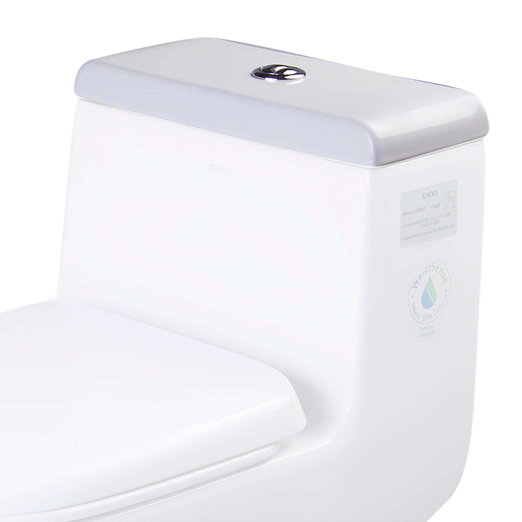 EAGO R-351LID Replacement Ceramic Toilet Lid for TB351, Porcelain, White