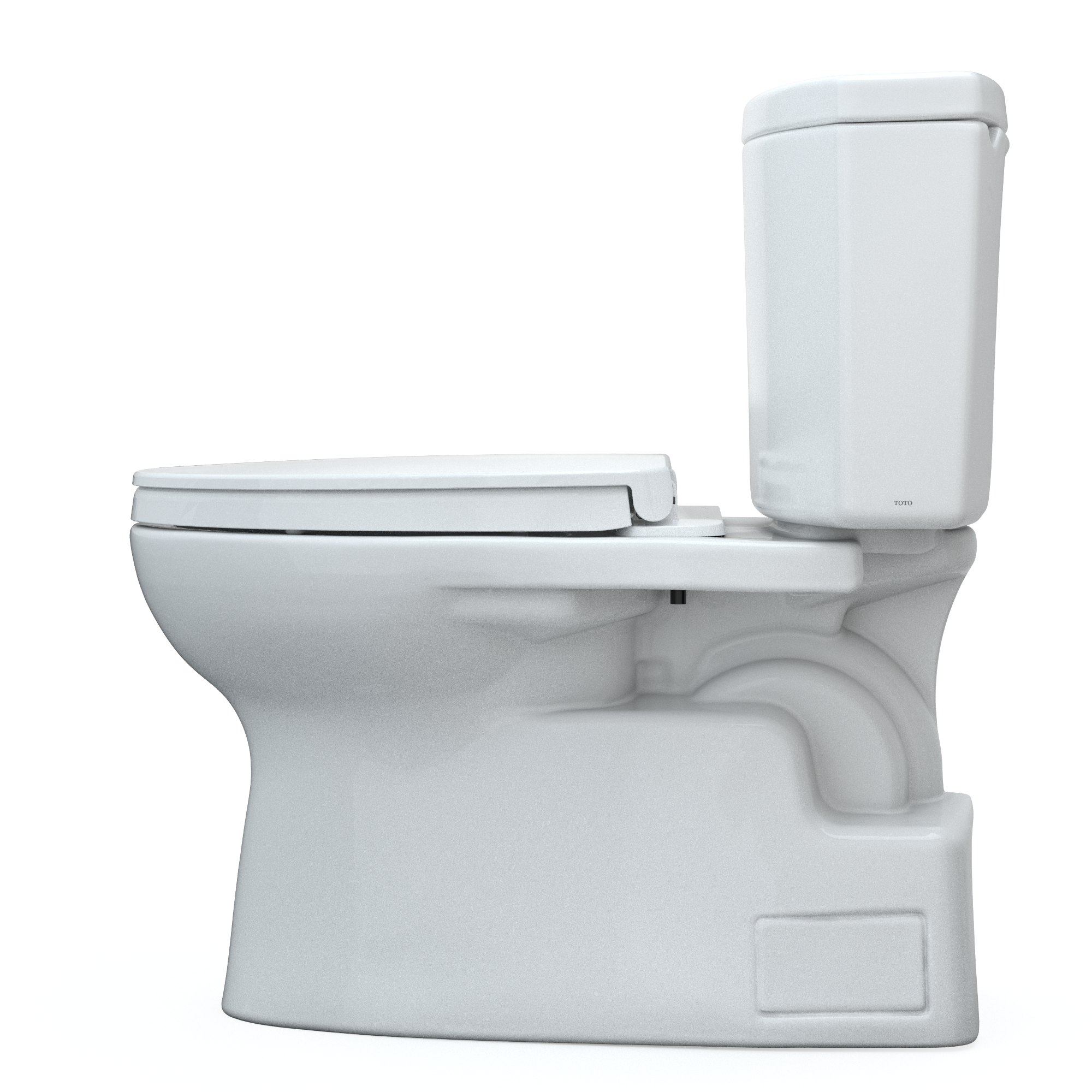 Alternate Image for TOTO Vespin II Two-Piece Elongated 1.28 GPF Universal Height Toilet with CEFIONTECT and SS124 SoftClose Seat, WASHLET+ Ready, Cotton White, Vitreous China|Plastic, MS474124CEFG#01