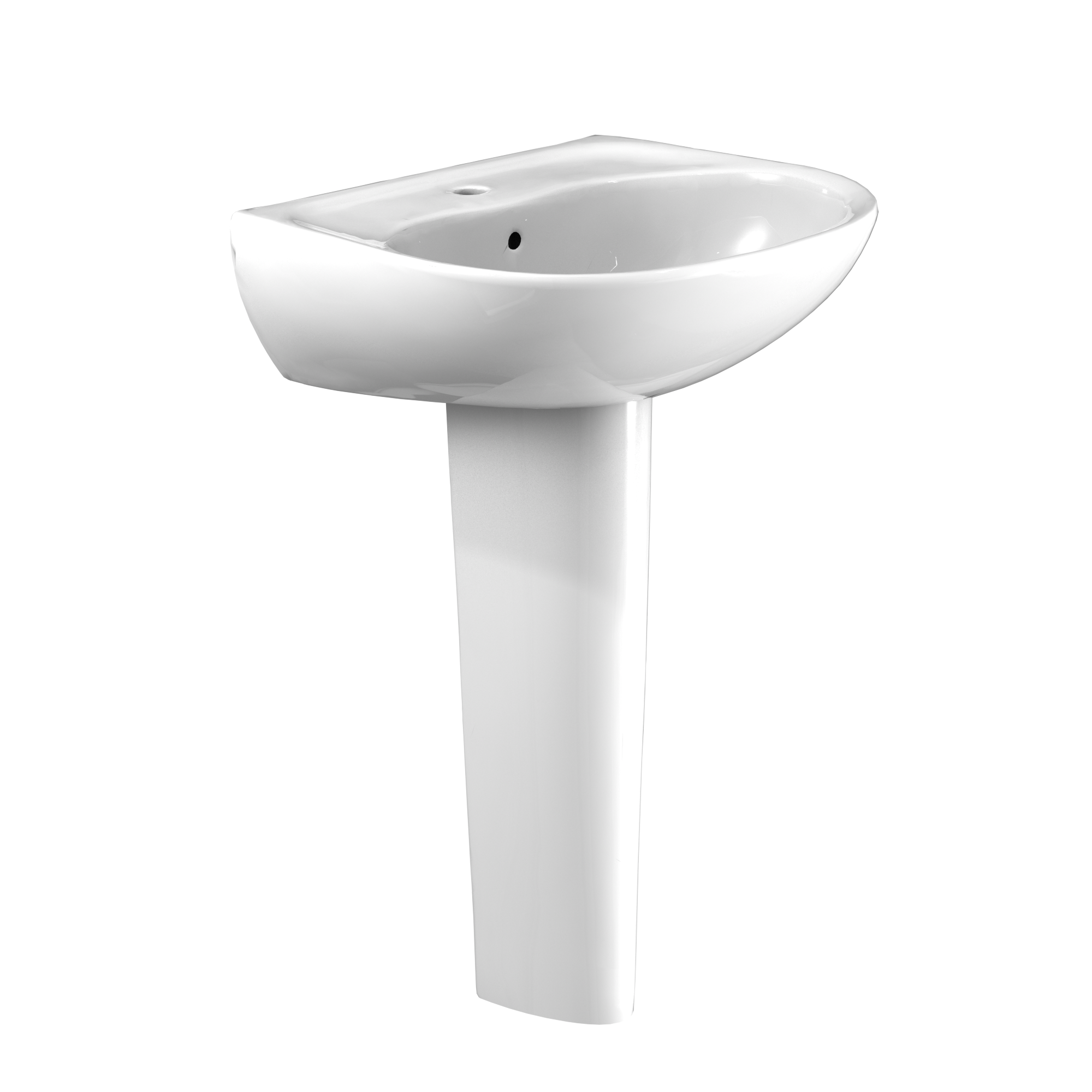 TOTO Supreme Oval Basin Pedestal Bathroom Sink with CeFiONtect for Single Hole Faucets, Cotton White, Vitreous China, LPT241G#01