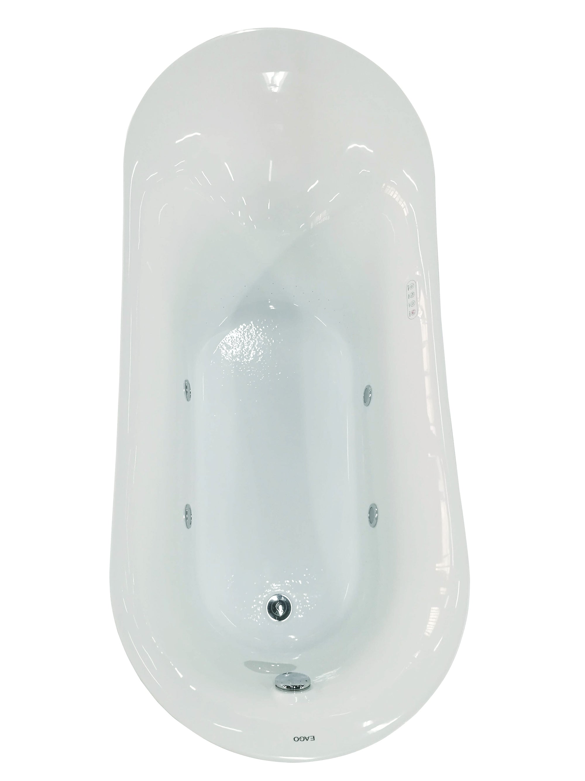 Alternate Image for Eago 69" Acrylic Free Standing Oval Air Bubble Bathtub, White, AM2140
