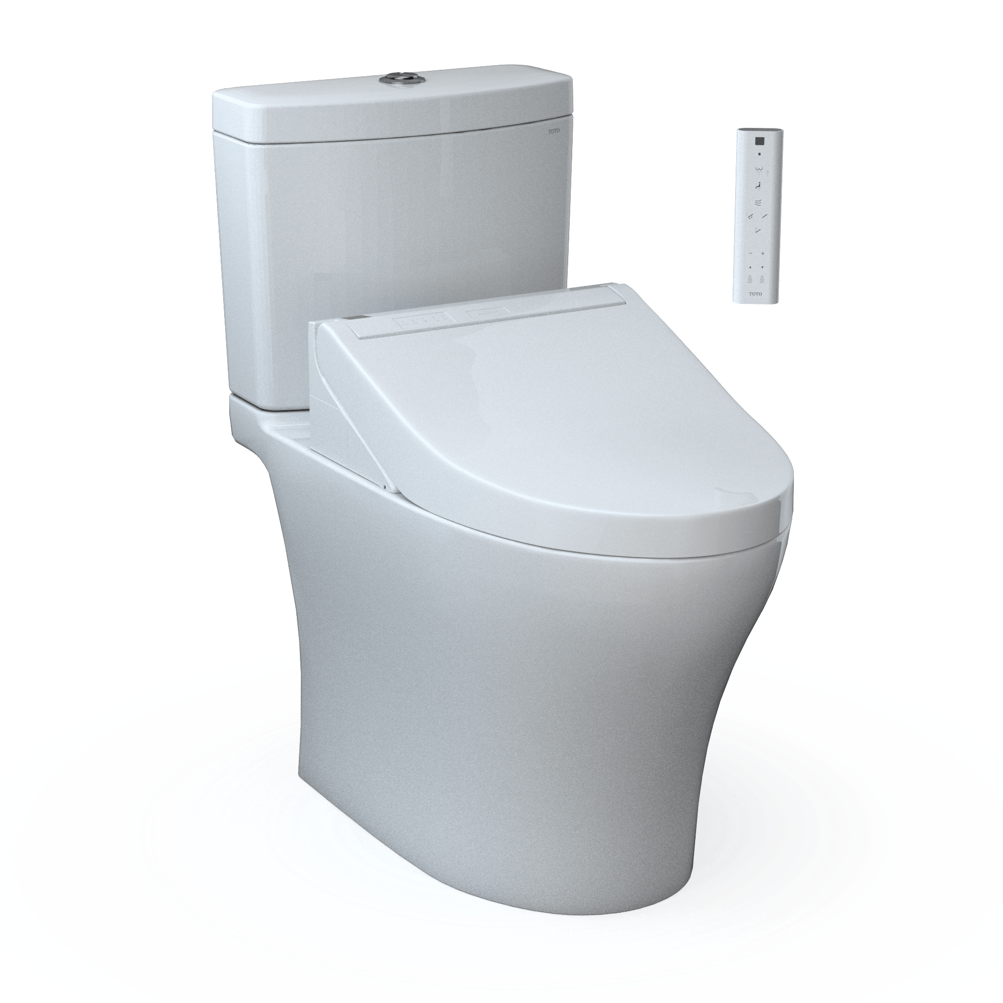 Alternate Image for TOTOWASHLET+ Aquia IV Two-Piece Elongated Dual Flush 1.28 and 0.9 GPF Toilet and WASHLET C5 Bidet Seat, Cotton White, Vitreous China|Plastic, MW4463084CEMGN#01