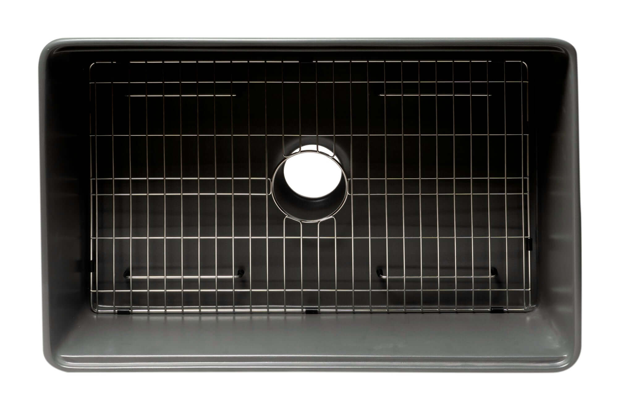 Alternate Image for ALFI brand 30" Fireclay Workstation Farmhouse Step Rim Sink with Accessories, Gray Matte, No Faucet Hole, ABFS3020-GM