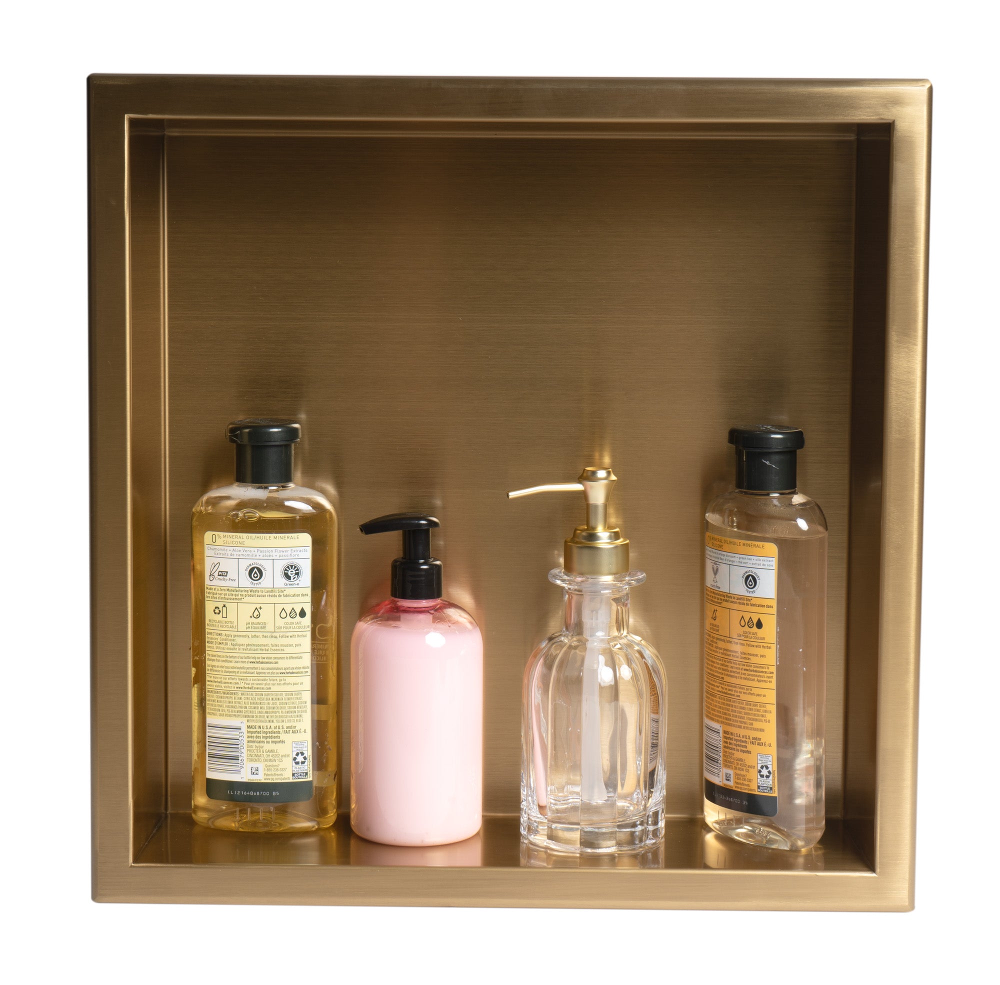 Alternate Image for ALFI brand ABNP1616-BG 16" x 16" Brushed Gold PVD Steel Square Single Shelf Shower Niche, Stainless Steel, 20 Gauge