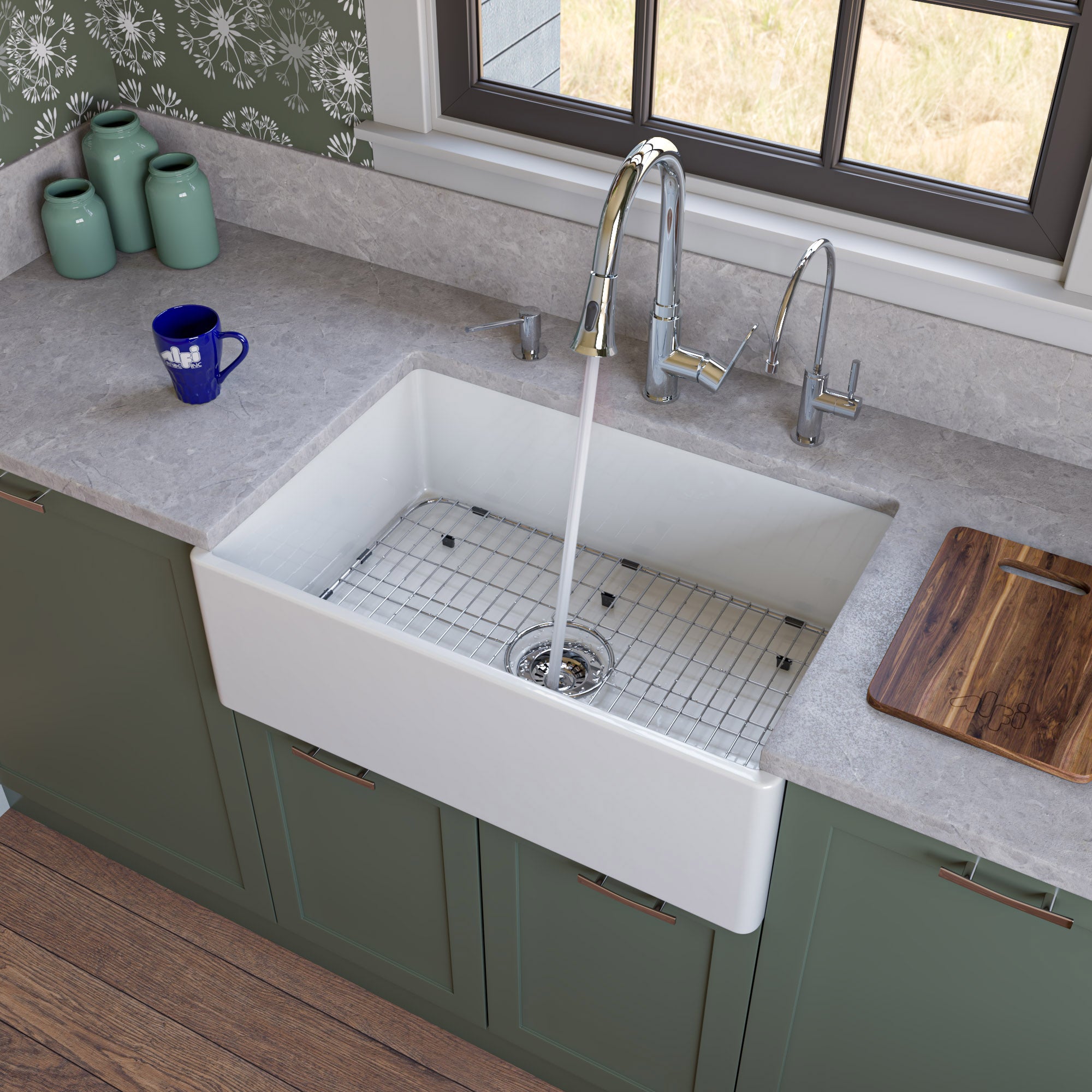 Alternate Image for ALFI brand 1.8 GPM Lever Gooseneck Spout Touch Kitchen Faucet, Modern, Gray, Pull Down, Polished Chrome, ABKF3480-PC