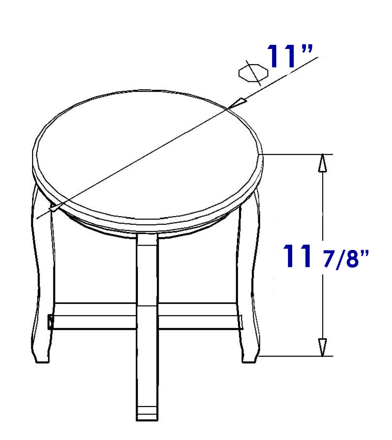 ALFI brand AB4406 11" Cedar Wood Round Stool Multi-Purpose Accessory, Natural Wood