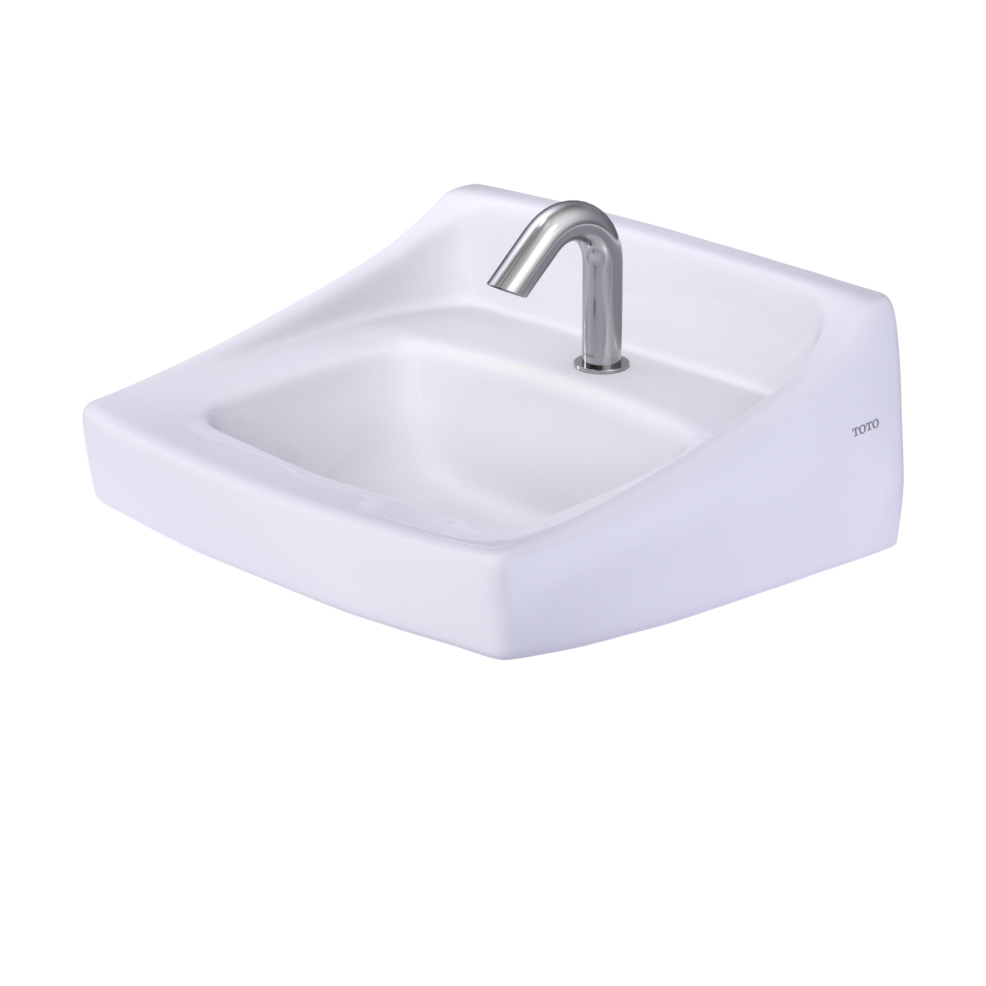Alternate Image for TOTO Commercial 20 7/8" x 18" Rectangle Wallmount Vitreous China Bathroom Sink, ADA Compliant, Cotton White, Single Faucet Hole, LT307#01