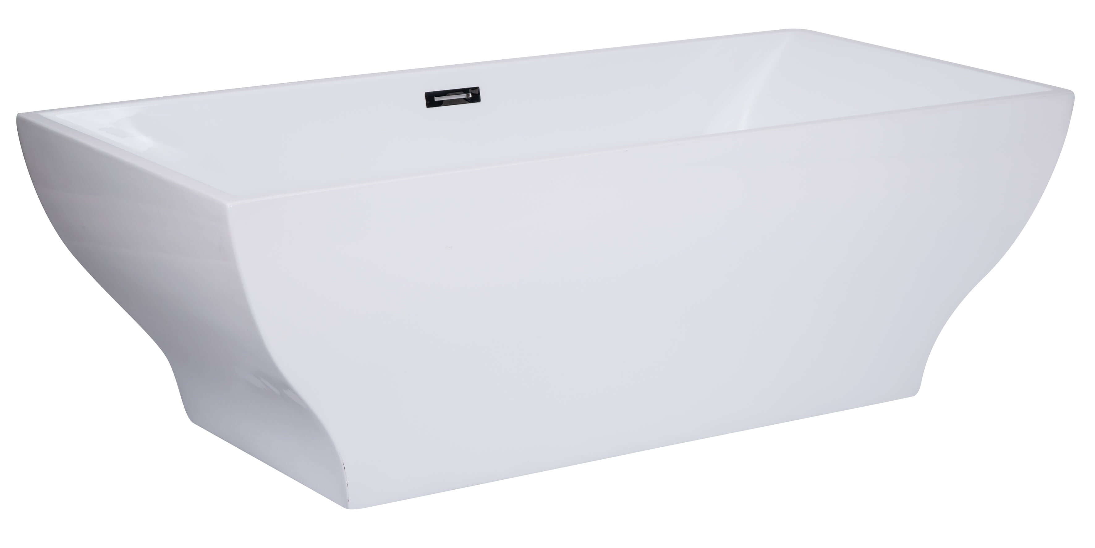 Alternate Image for ALFI brand 67" Acrylic Free Standing Rectangle Soaking Bathtub, White, AB8840