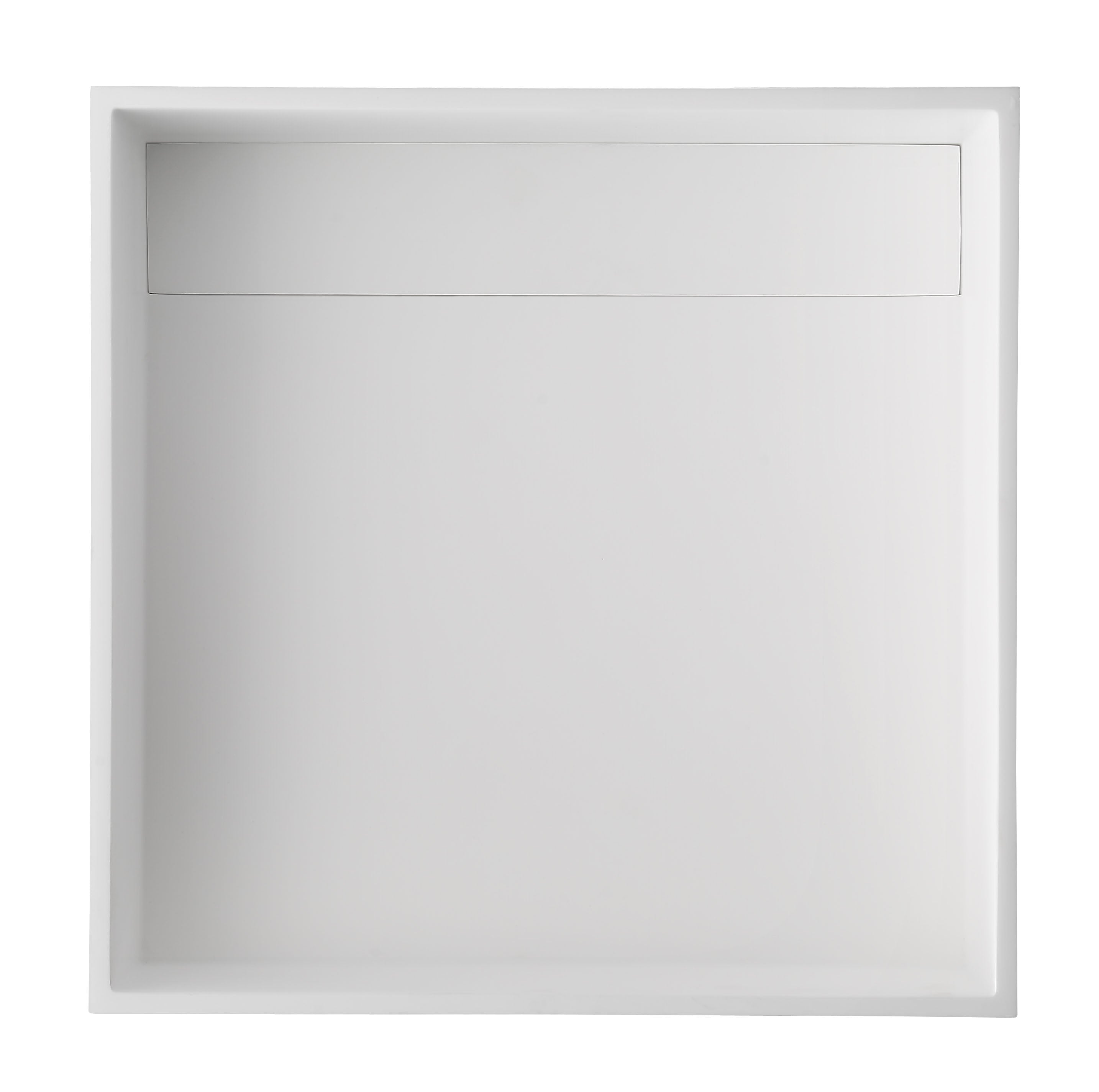 Alternate Image for ALFI brand 15.13" x 15.13" Square Above Mount Resin Bathroom Sink, Black & White, No Faucet Hole, ABRS14SBM