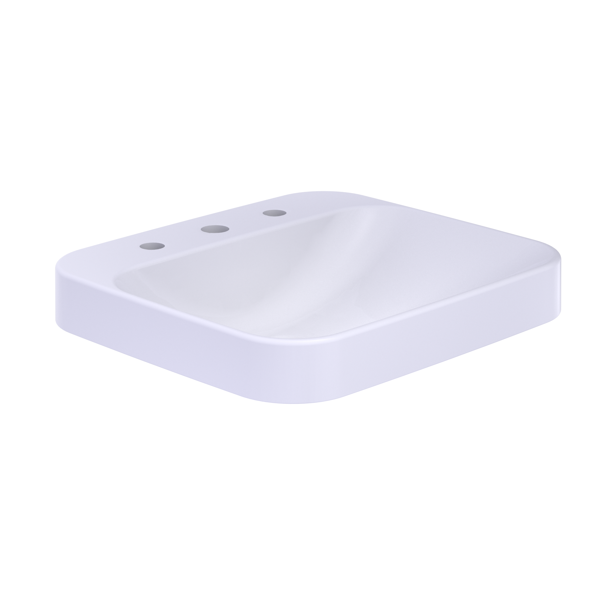 TOTO Arvina Rectangular 20" Vessel Bathroom Sink with CEFIONTECT for 8 Inch Center Faucets, Cotton White, Vitreous China, LT415.8G#01