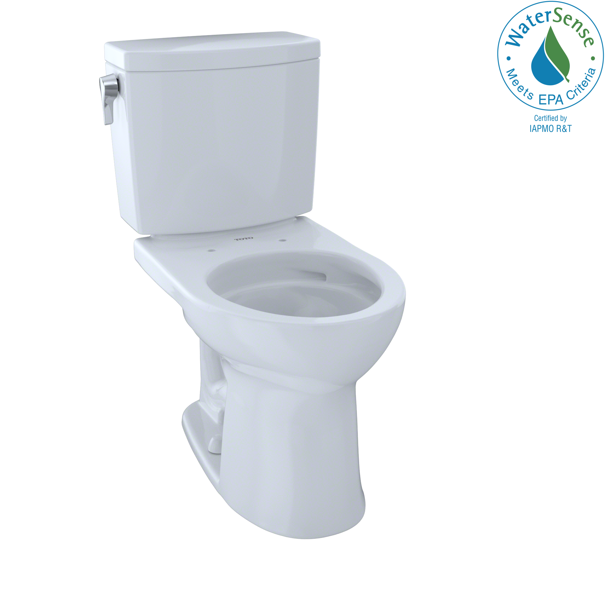 Alternate Image for TOTO Drake II 1G Two-Piece Round 1.0 GPF Universal Height Toilet with CEFIONTECT, Cotton White, Vitreous China, CST453CUFG#01