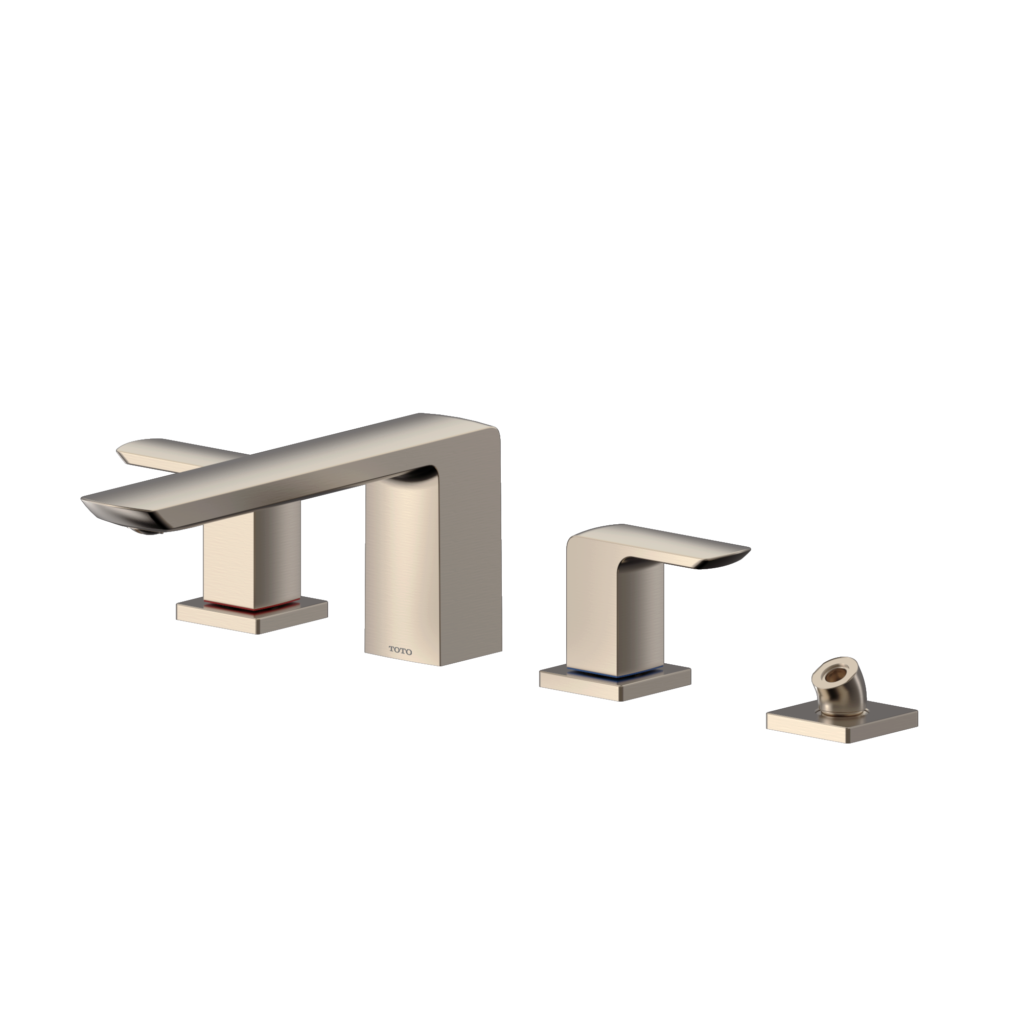 Alternate Image for TOTO GR Two-Handle Deck-Mount Roman Tub Filler Trim with Handshower, Brushed Nickel, Brass, TBG02202U#BN