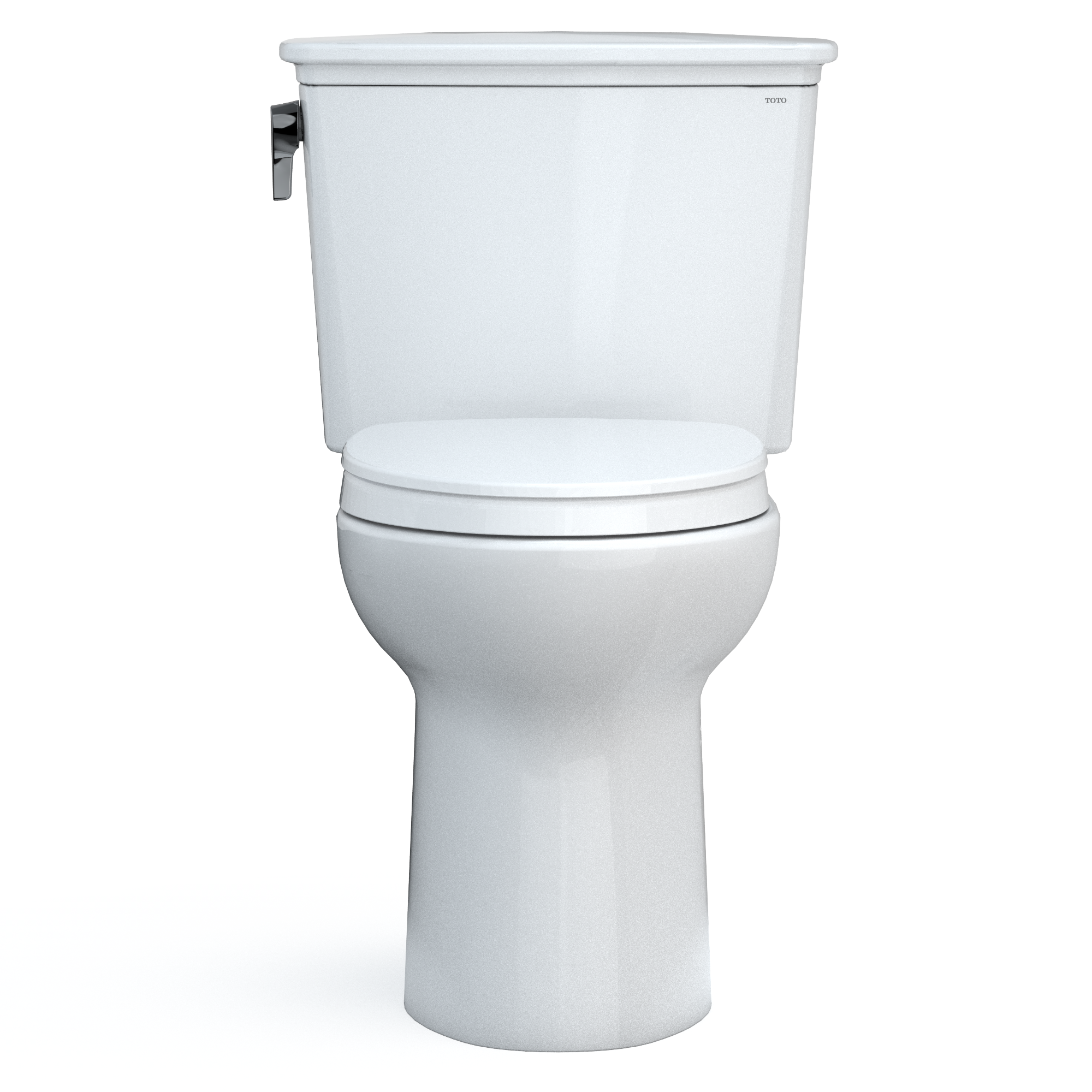 Alternate Image for TOTO Drake Transitional Two-Piece Elongated 1.28 GPF Universal Height TORNADO FLUSH Toilet with CEFIONTECT and SoftClose Seat, WASHLET+ Ready, Cotton White, Vitreous China, MS786124CEFG#01