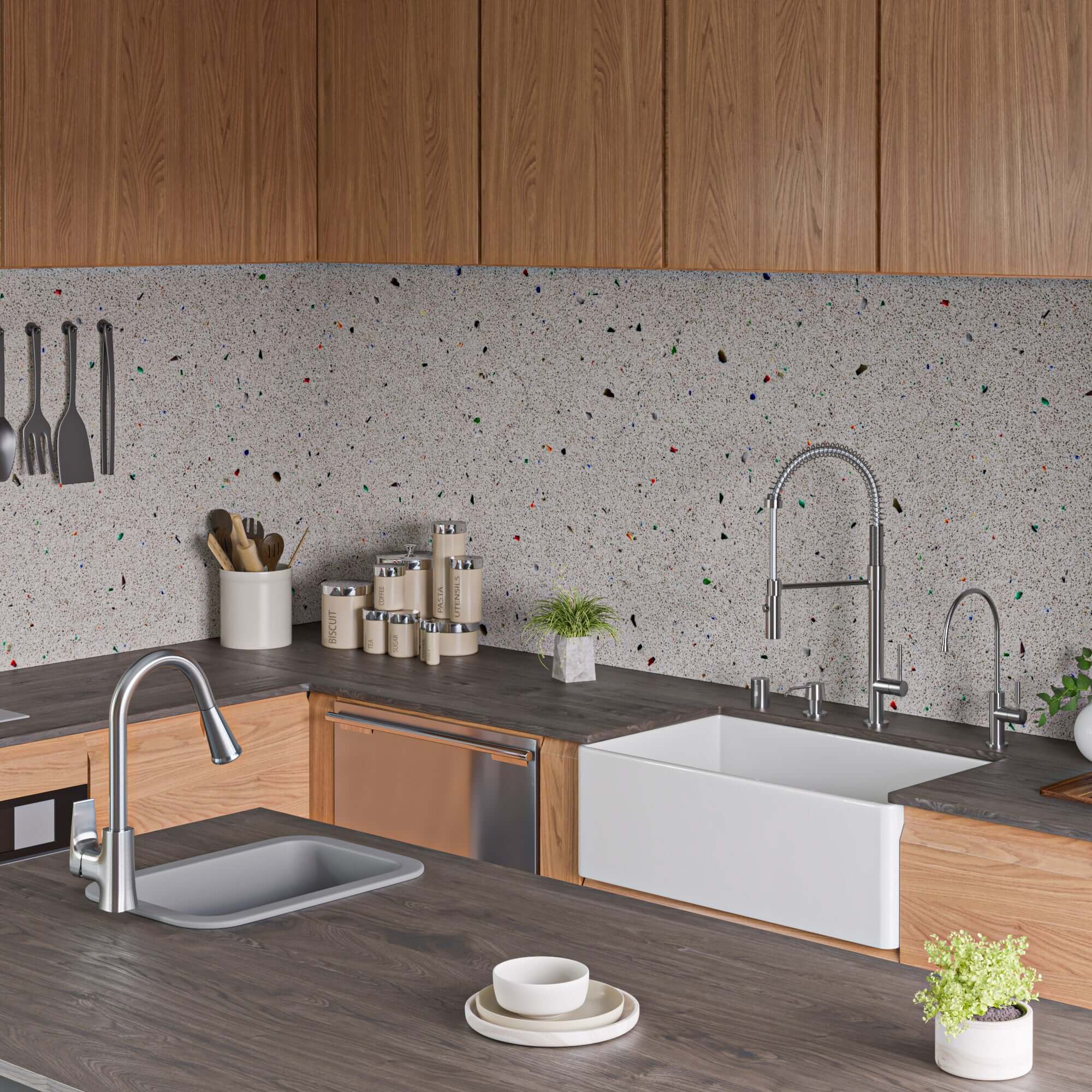 ALFI brand 19 rectangle fireclay bar/prep sink gray matte product image