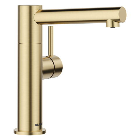 Blanco Alta II Low Arc Beverage Faucet, RO Compatible, Satin Gold, 1.5 GPM, Brass, 527566
