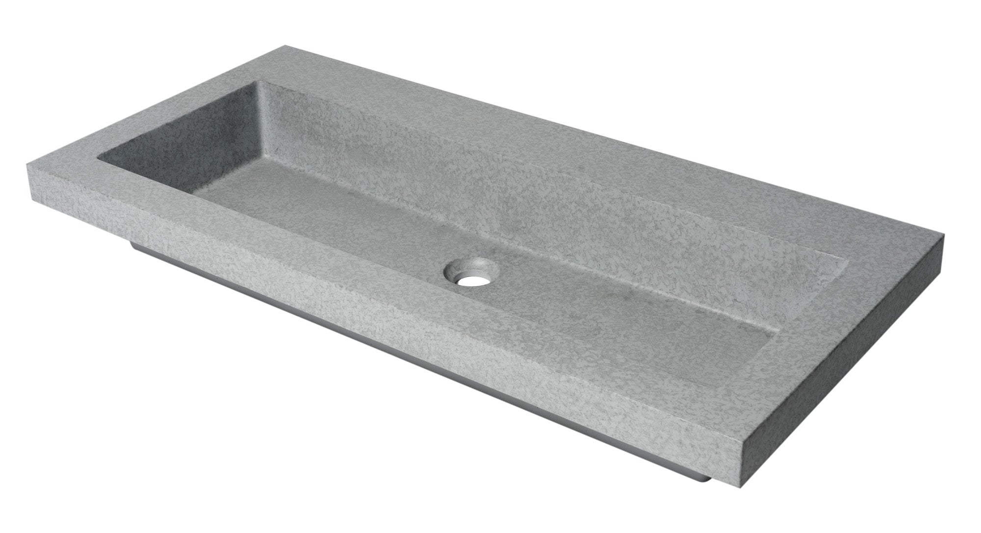 Alternate Image for ALFI brand 39.25" x 18.5" Rectangle Above Mount or Semi Recessed Concrete Bathroom Sink, Gray Matte, No Faucet Hole, ABCO40TR