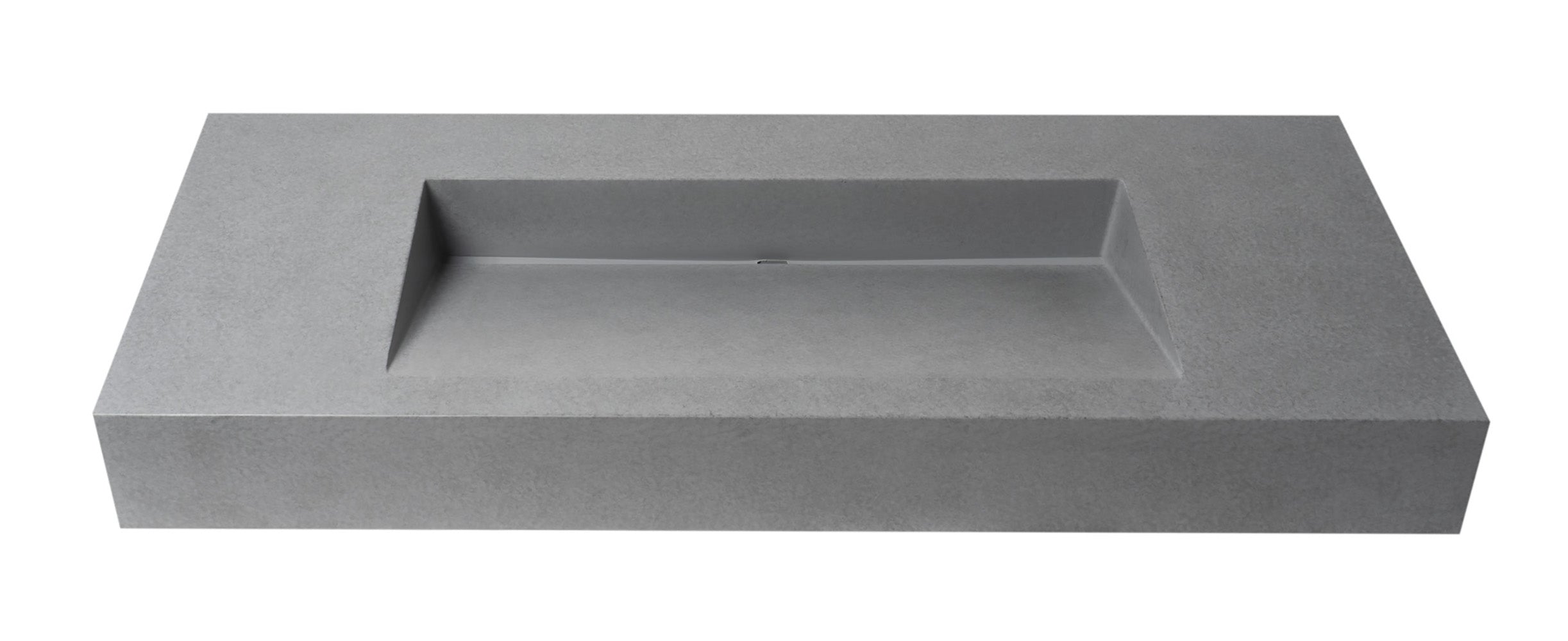 Alternate Image for ALFI brand 48" x 18.9" Rectangle Above Mount Concrete Bathroom Sink, Gray Matte, 1 Faucet Hole, ABCO48R