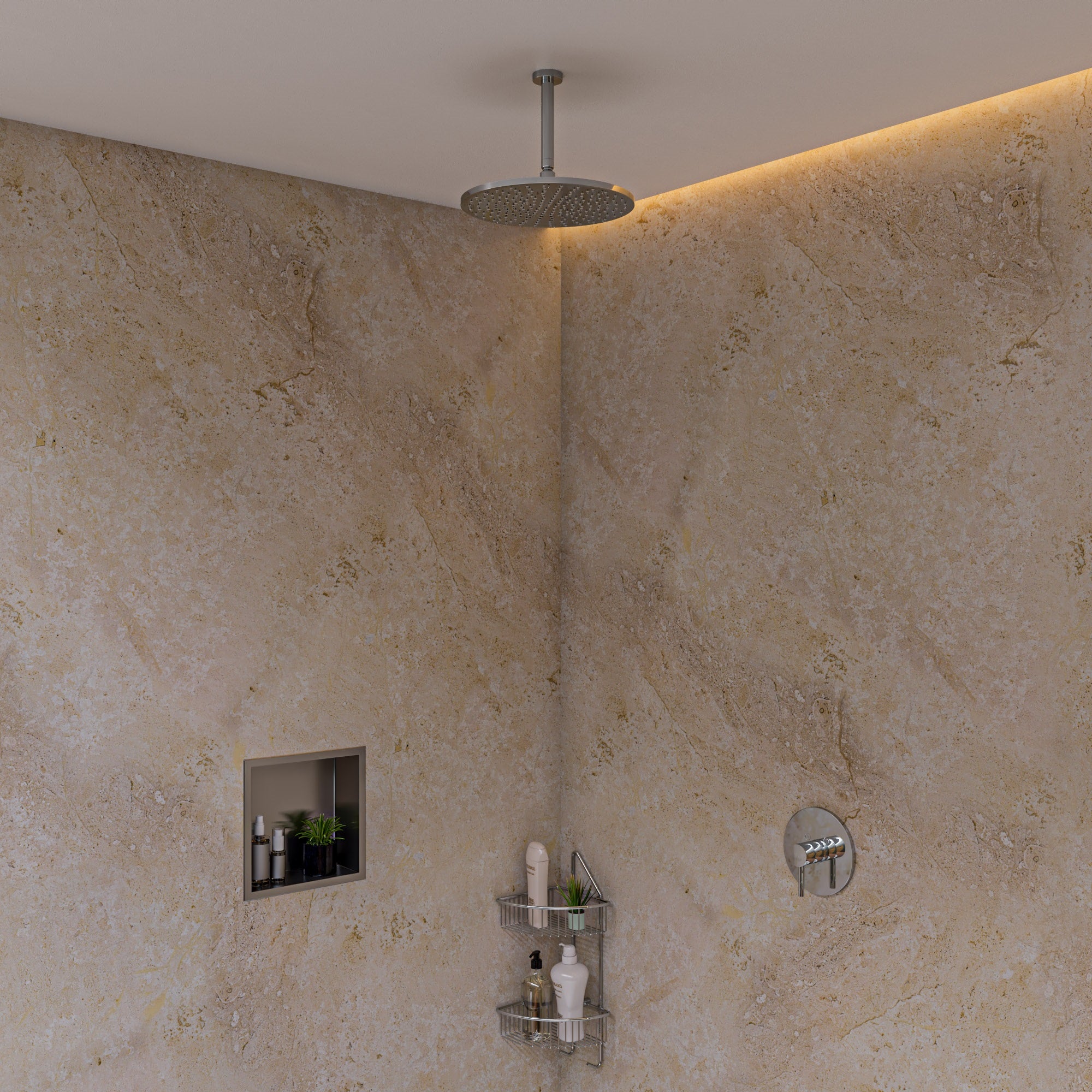 Alternate Image for ALFI brand ABSA6R-PC Polished Chrome 6" Round Ceiling Shower Arm, Brass