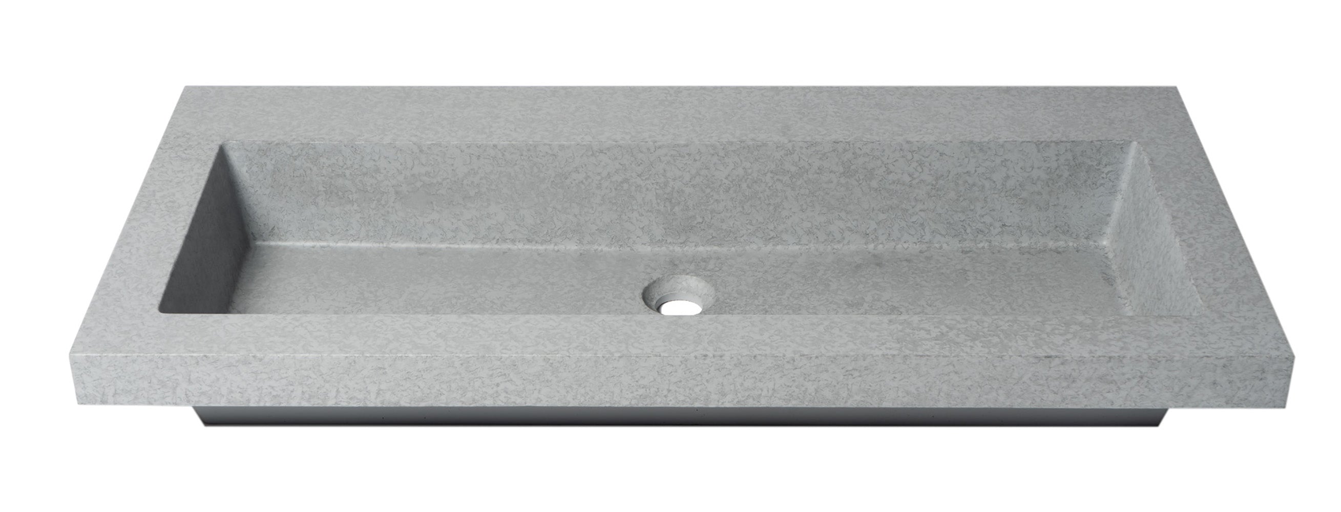 Alternate Image for ALFI brand 39.25" x 18.5" Rectangle Above Mount or Semi Recessed Concrete Bathroom Sink, Gray Matte, No Faucet Hole, ABCO40TR