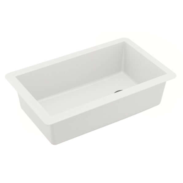 Alternate Image for Karran 32" Undermount Quartz Composite Kitchen Sink, White, QU-670-WH-PK1
