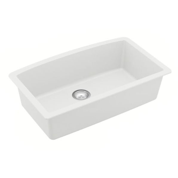 Alternate Image for Karran 32" Undermount Quartz Composite Kitchen Sink, White, QU-712-WH-PK1