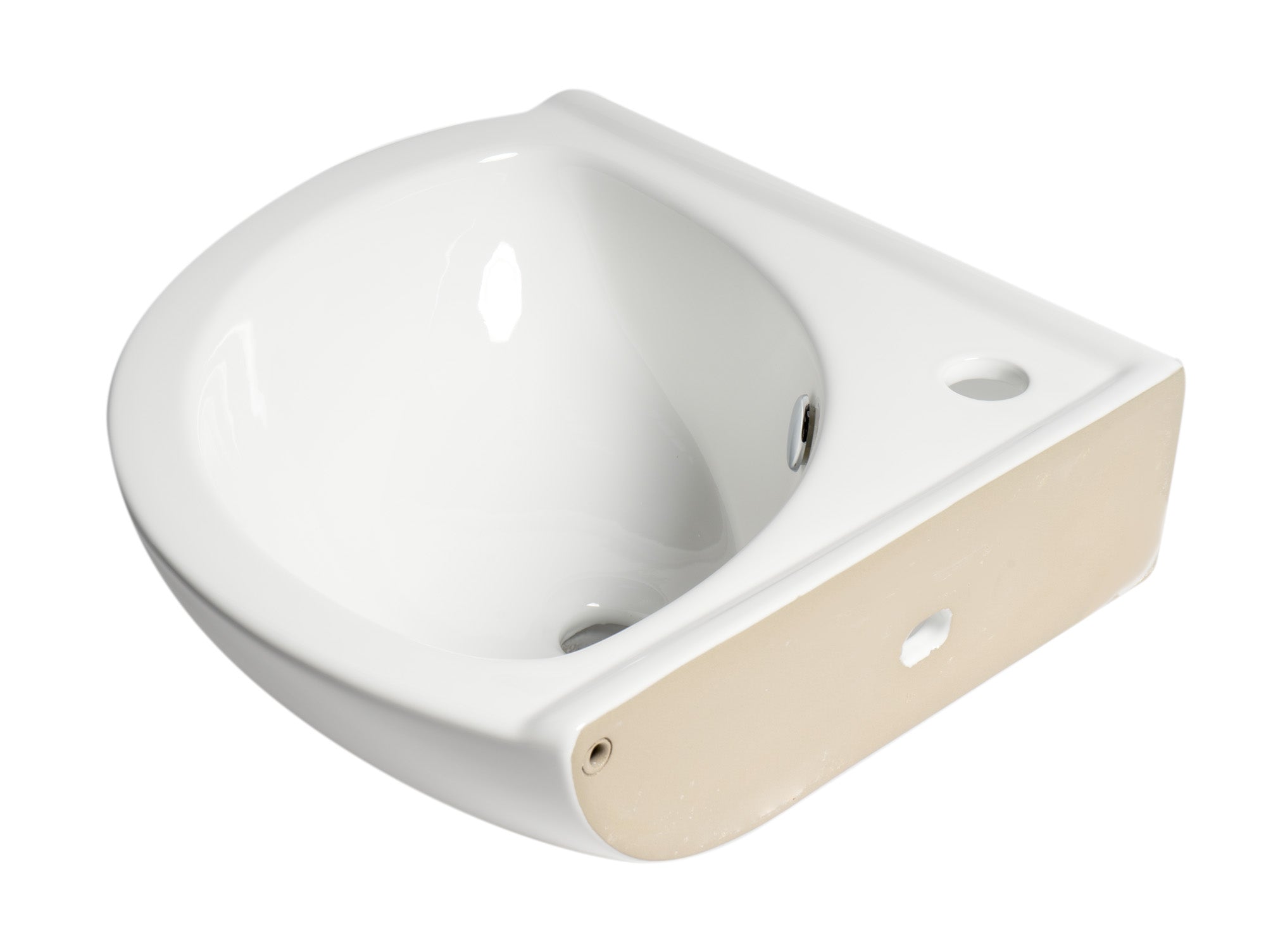 Alternative View of ALFI brand 22" x 18.63" Oval Wall Mount Porcelain Bathroom Sink, White, 1 Faucet Hole, ABC120