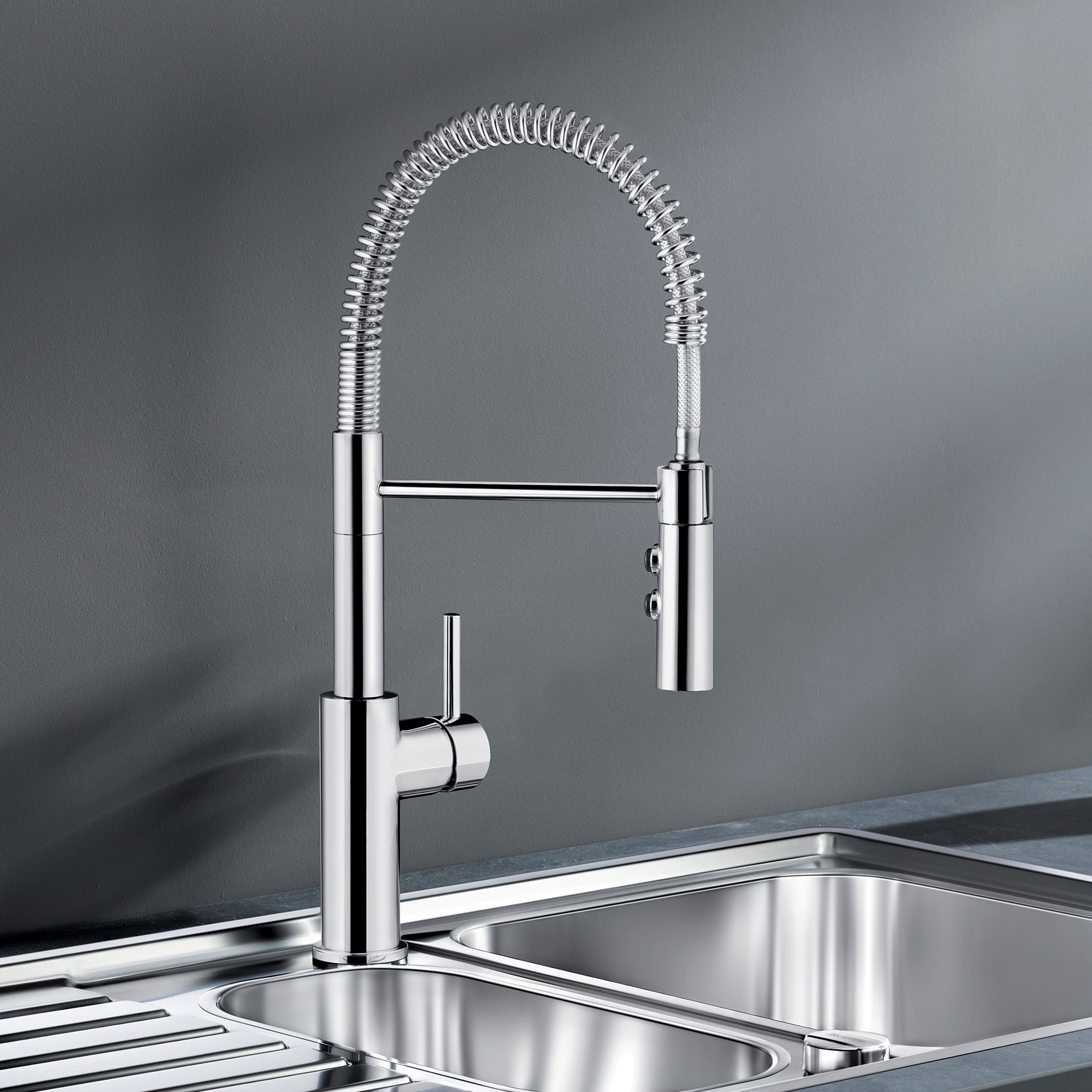 Alternate Image for Blanco Catris Semi-Pro Pull-Down Dual-Spray Kitchen Faucet, Chrome, 1.5 GPM, Brass, 401917