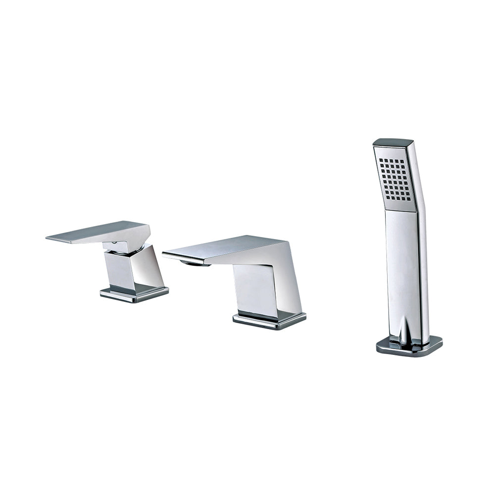 Alternate Image for ALFI brand Brass, AB2464-PC Polished Chrome Deck Mounted 3 Hole Tub Filler & Shower Head