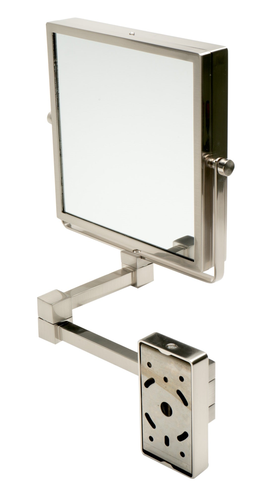 Alternate Image for ALFI brand ABM8WS-BN 8" Square Wall Mounted 5x Magnify Cosmetic Mirror