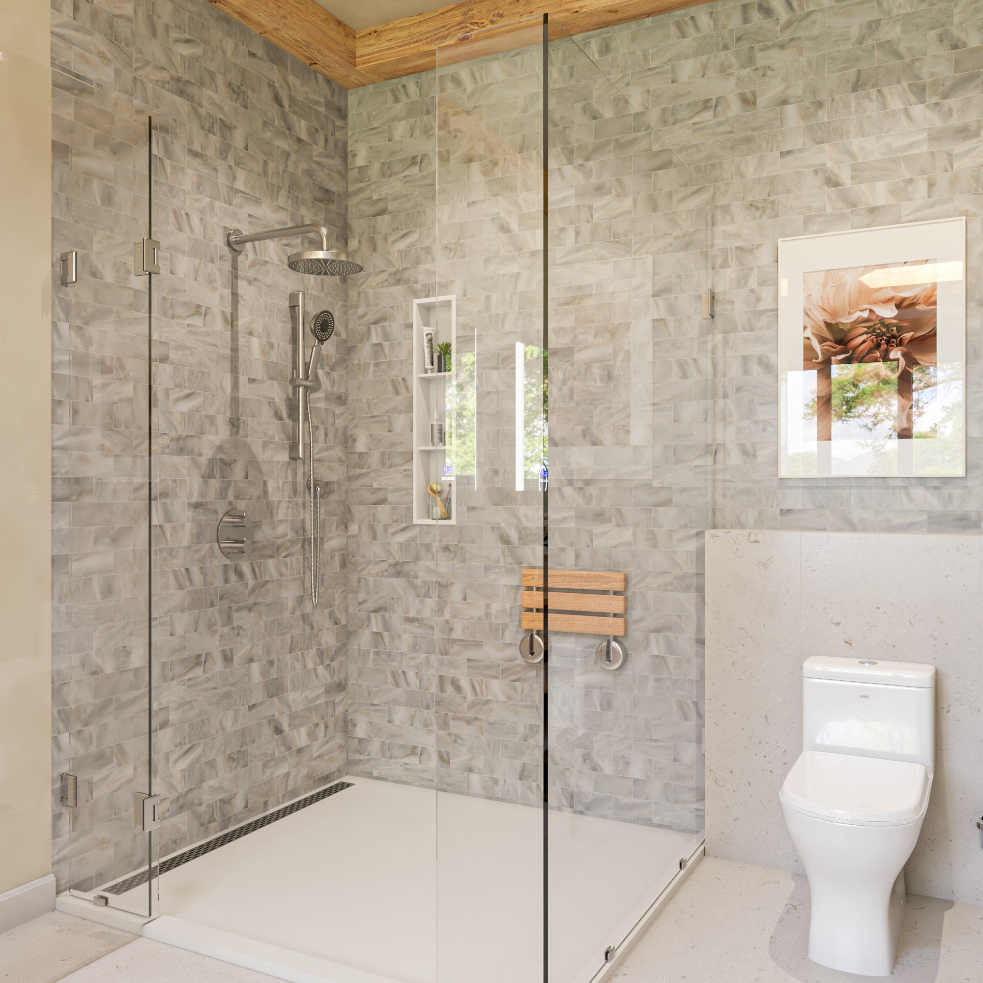 Alternate Image for ALFI brand ABLD47C-BSS 47" Stainless Steel Linear Shower Drain with Groove Holes