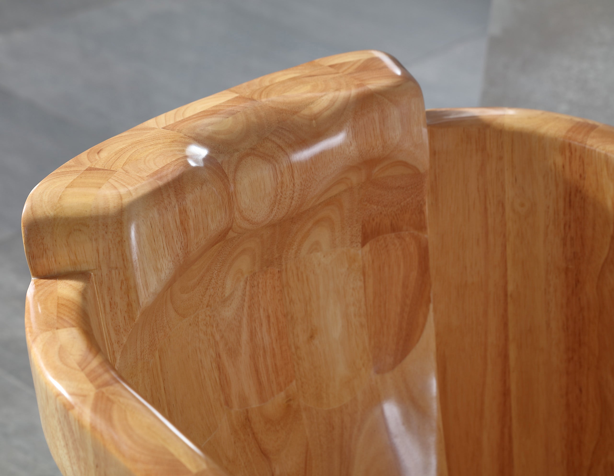 Alternate Image for ALFI brand 57" Rubber Wood Free Standing Oval Soaking Bathtub, Natural Wood, AB1187